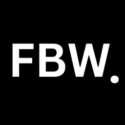 Black background with large white letters 'FBW.'