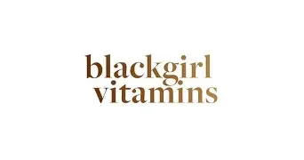 Text saying 'blackgirl vitamins' in brown and green font on a white background.