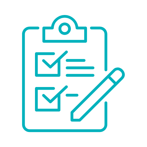 Icon of a clipboard with two check marks and a pencil, representing a checklist or completed tasks.