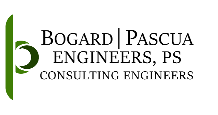 Logo of Bogard Pascua Engineers, PS Consulting Engineers with a green design element on the left.