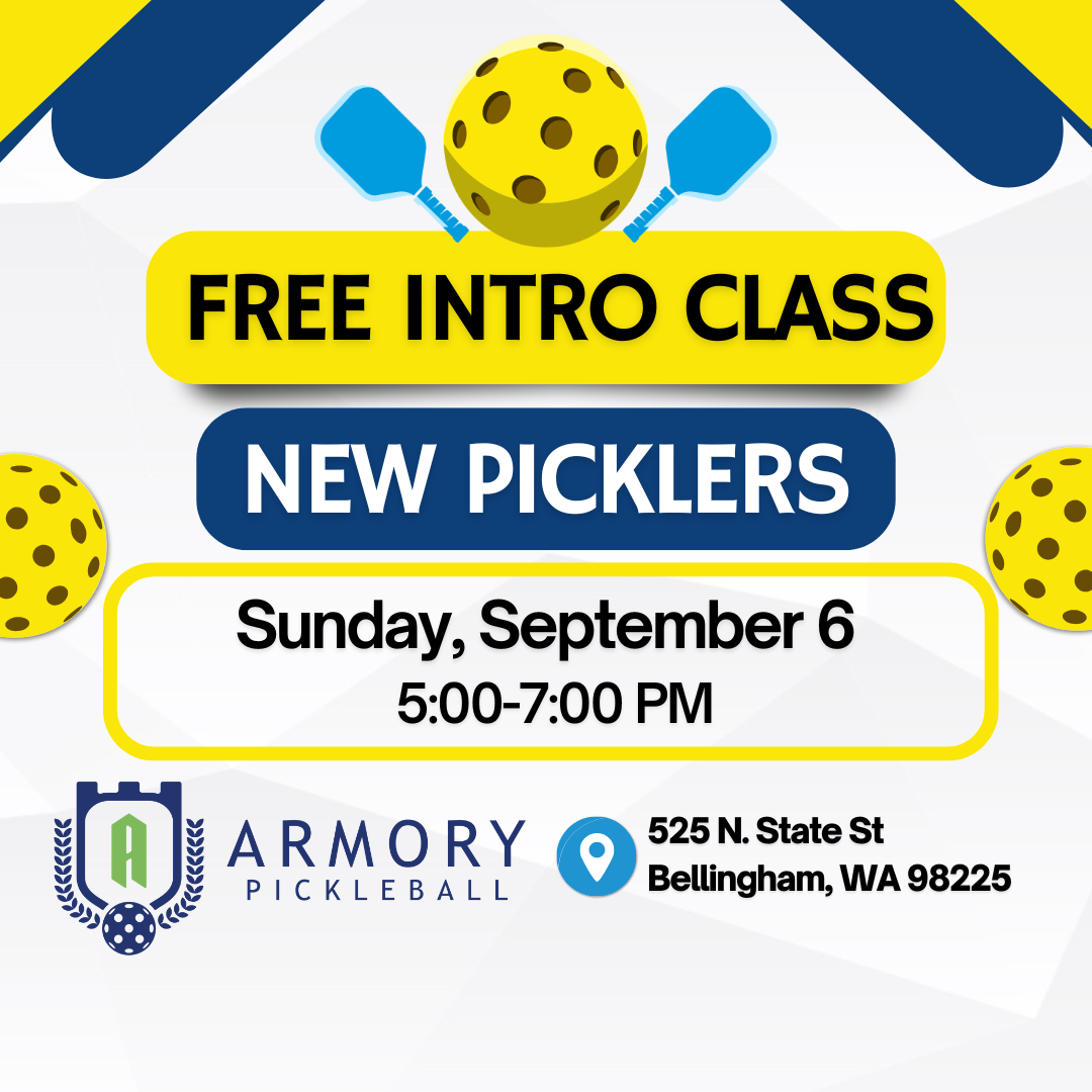 Sign up for the Armory's New Pickler class where you will get an introduction to the sport, learn the basic rules, learn some shots, and play some games. If you would like to stay and play after the class we have some courts booked for you!!