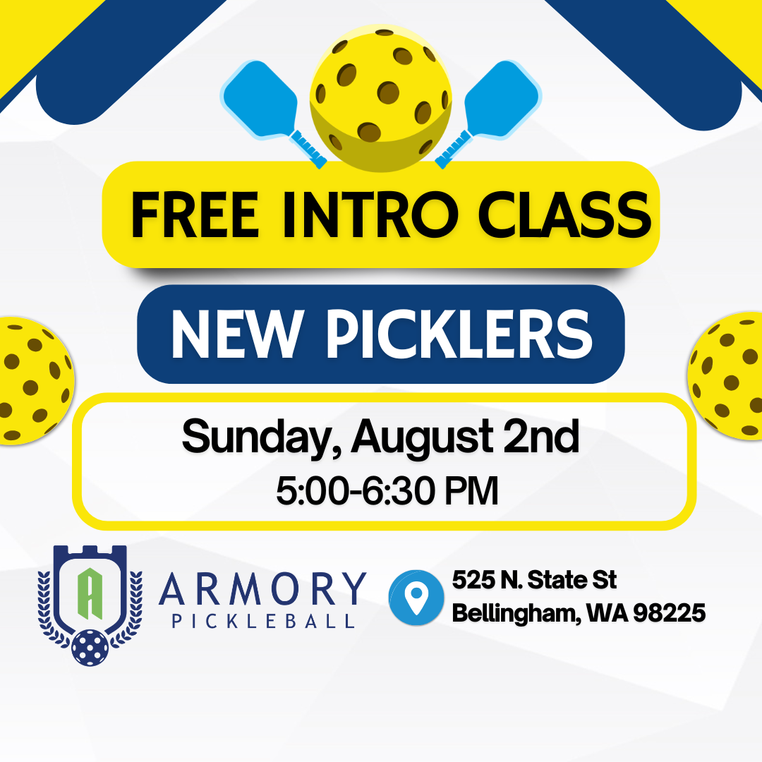 Sign up for the Armory's New Pickler class where you will get an introduction to the sport, learn the basic rules, learn some shots, and play some games. If you would like to stay and play after the class we have some courts booked for you!!