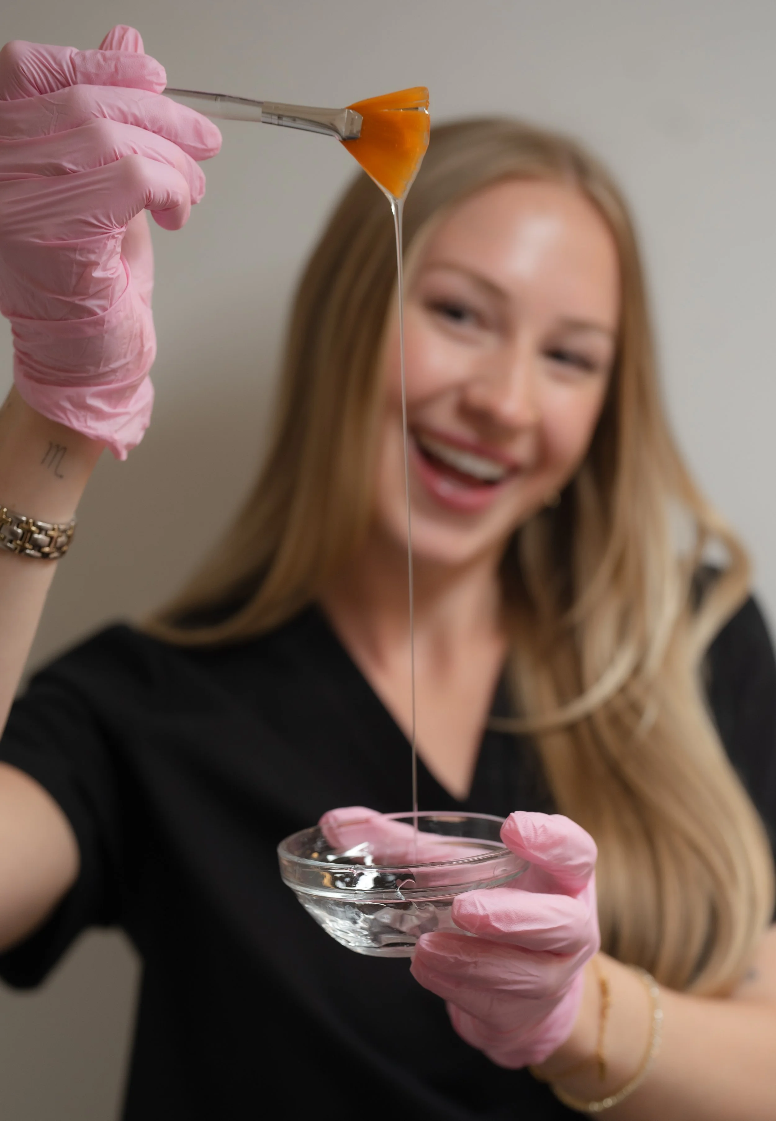 Rosewater Aesthetics provider preparing a chemical peel in Clarkston, MI