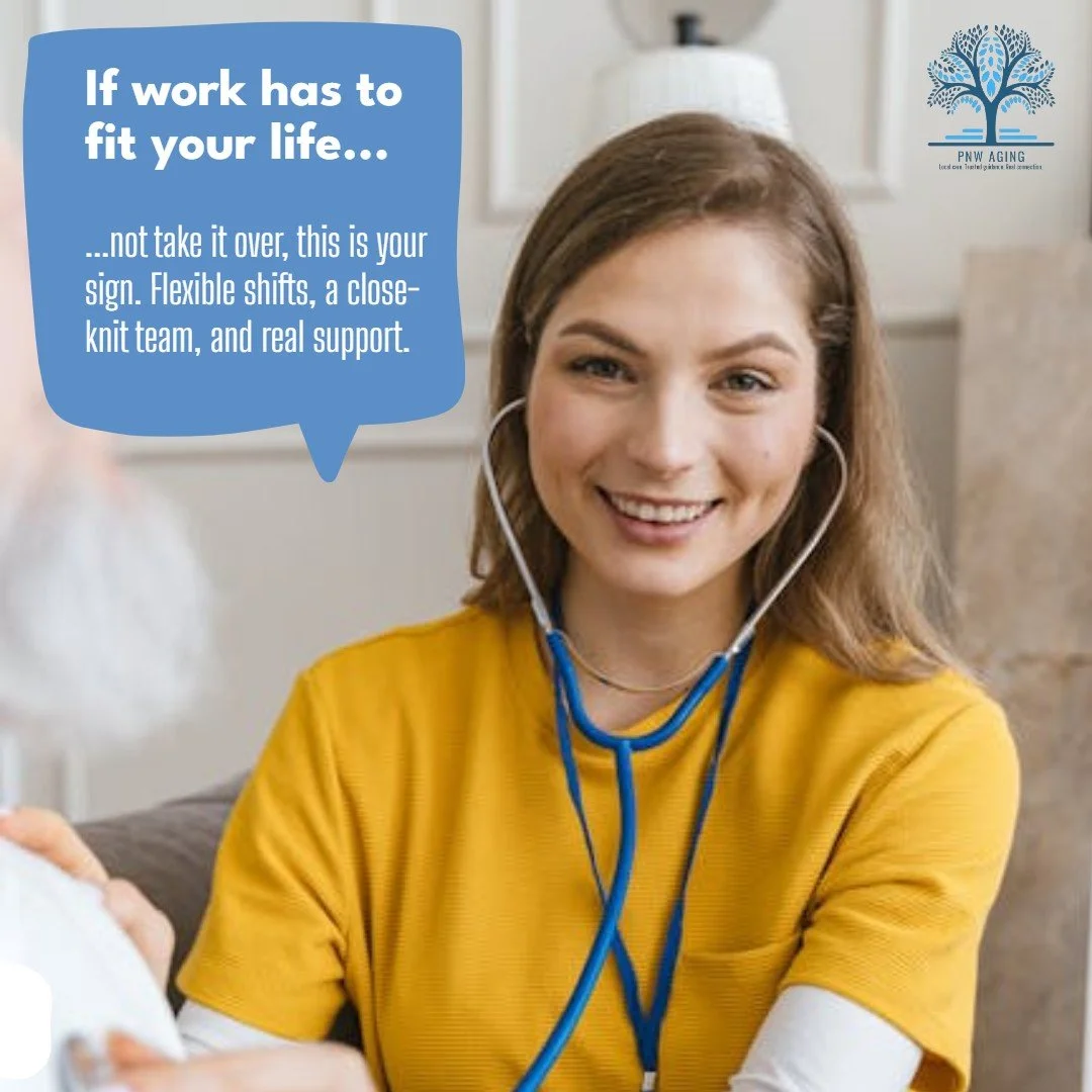 If work has to fit your life... not take it over, this is your sign ✨

We&rsquo;re looking for amazing caregivers who want flexible hours, a supportive team, and meaningful work helping seniors stay safe at home across Southwest Washington.

What we 
