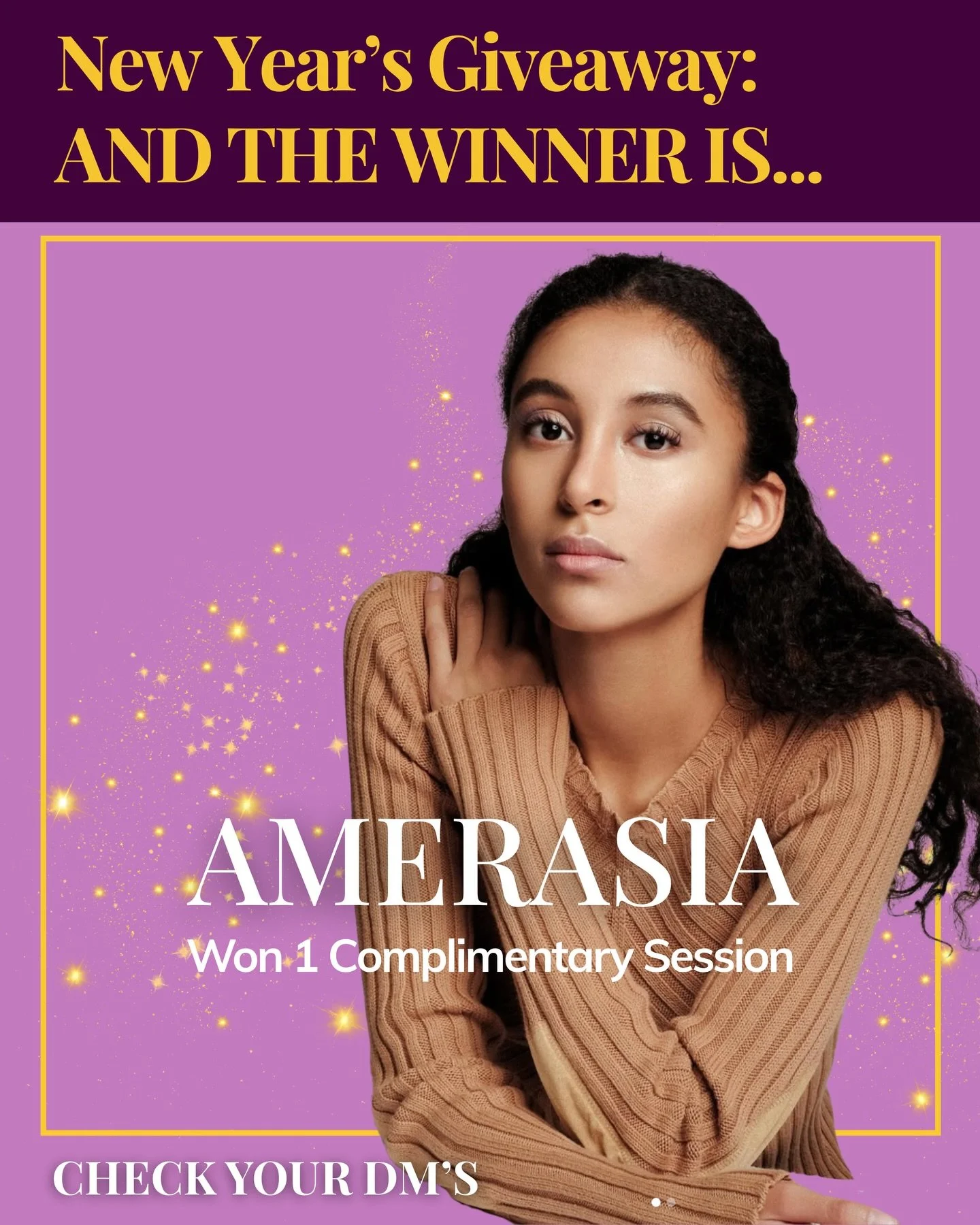 ✨ NEW YEAR&rsquo;S GIVEAWAY WINNER ✨

Actors&mdash;this is your reminder that support, clarity, and momentum are possible for you too.

I&rsquo;m so excited to announce the winner of my New Year&rsquo;s Giveaway: Amerasia 💛
 This session is about st