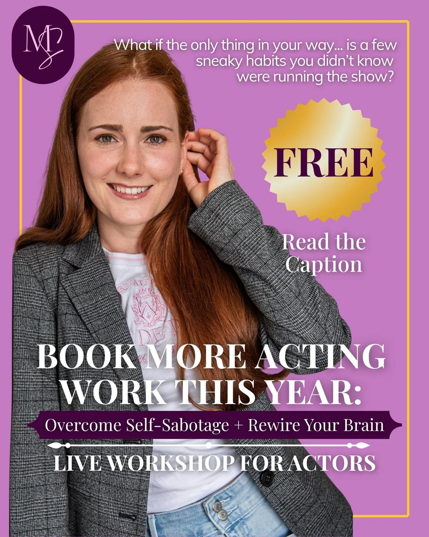 ✨ FREE WORKSHOP FOR ACTORS ✨
What if the thing holding you back right now&hellip; isn&rsquo;t your talent, your reps, or your opportunities&mdash; but a few hidden habits running quietly in the background?

On March 25th at 5:30pm EST, I&rsquo;m host