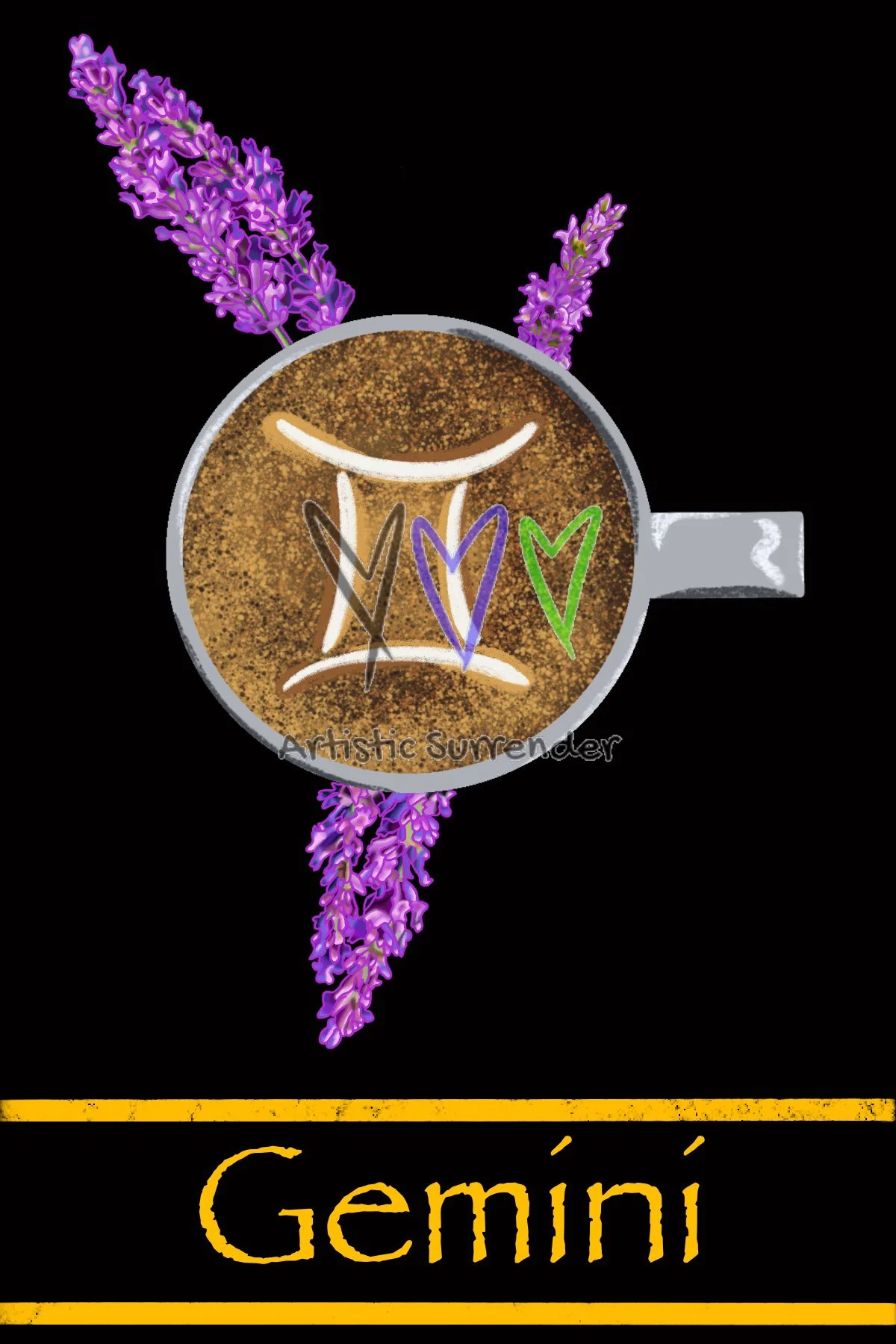 Gemini Astrology Latte Art | Zodiac Digital Download