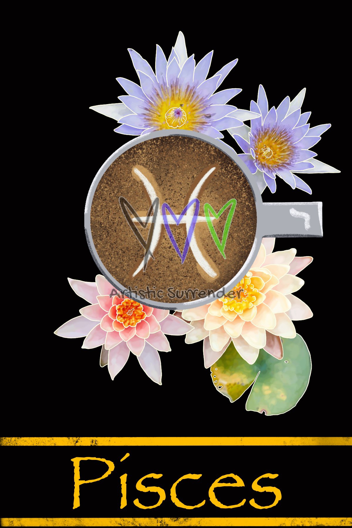 Pisces Astrology Latte Art | Zodiac Digital Download