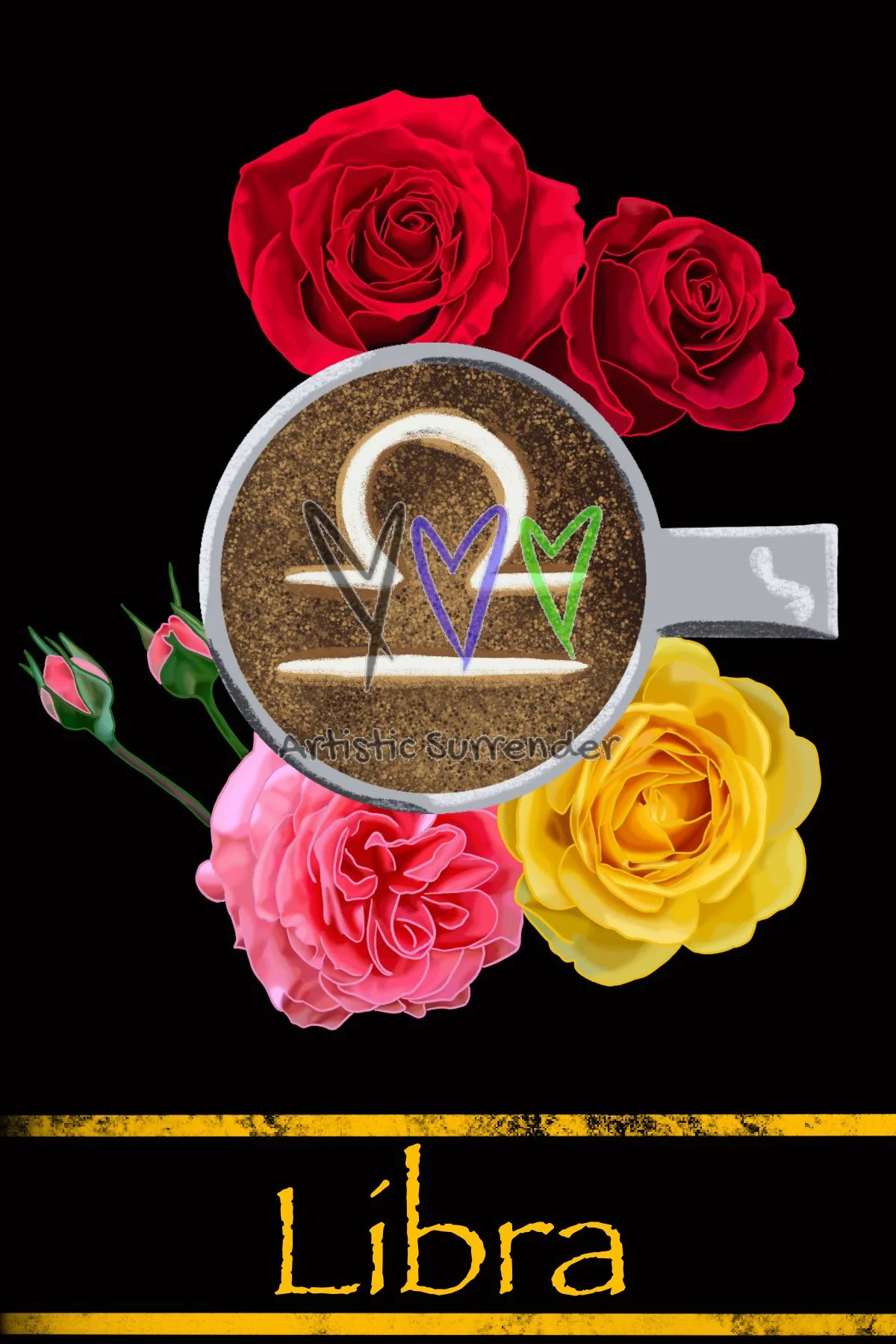 Libra Astrology Latte Art | Zodiac Digital Download