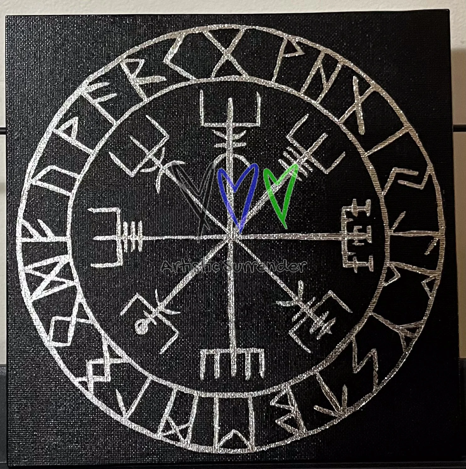 Nordic Compass - Silver Metal Leaf