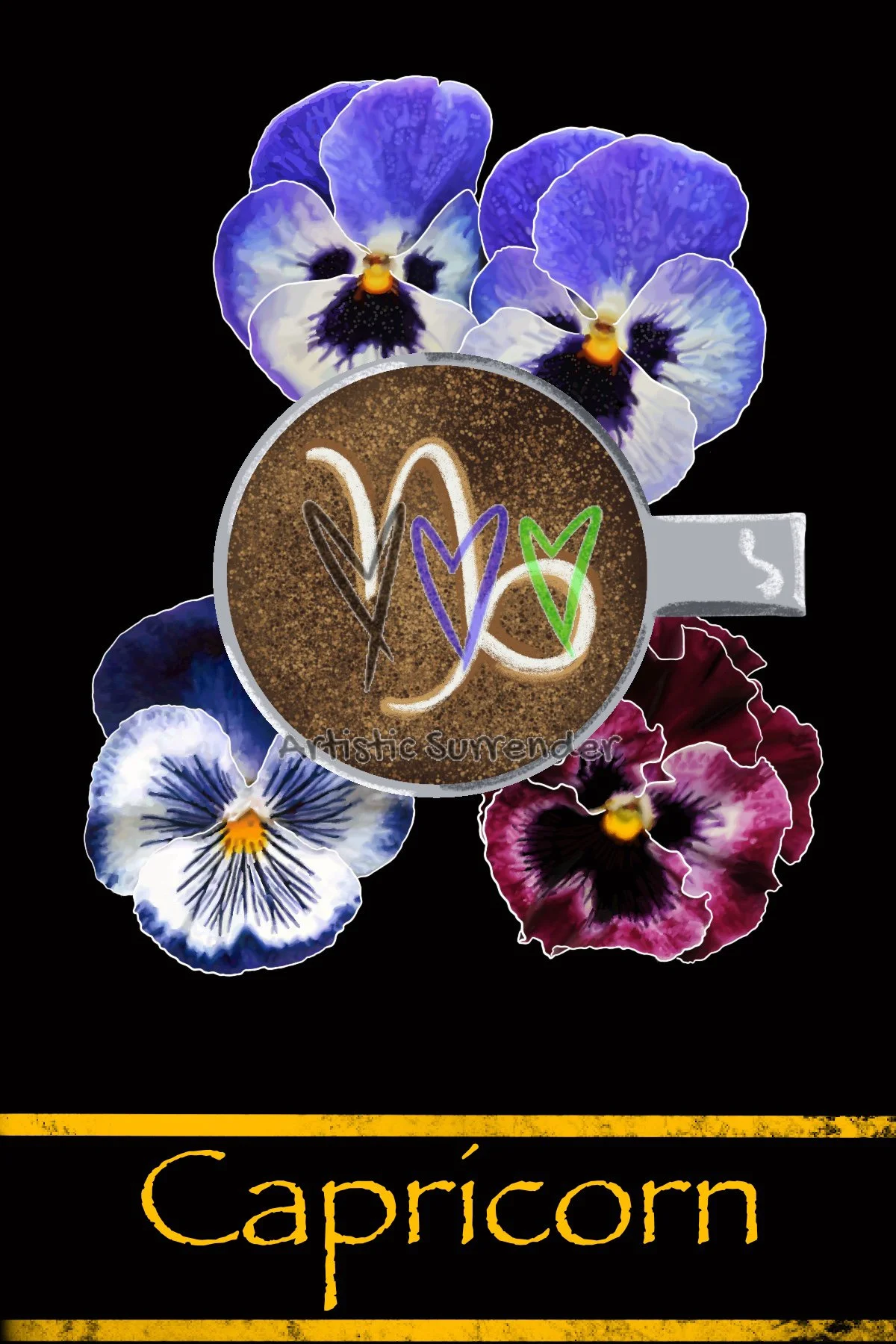 Capricorn Astrology Latte Art | Zodiac Digital Download