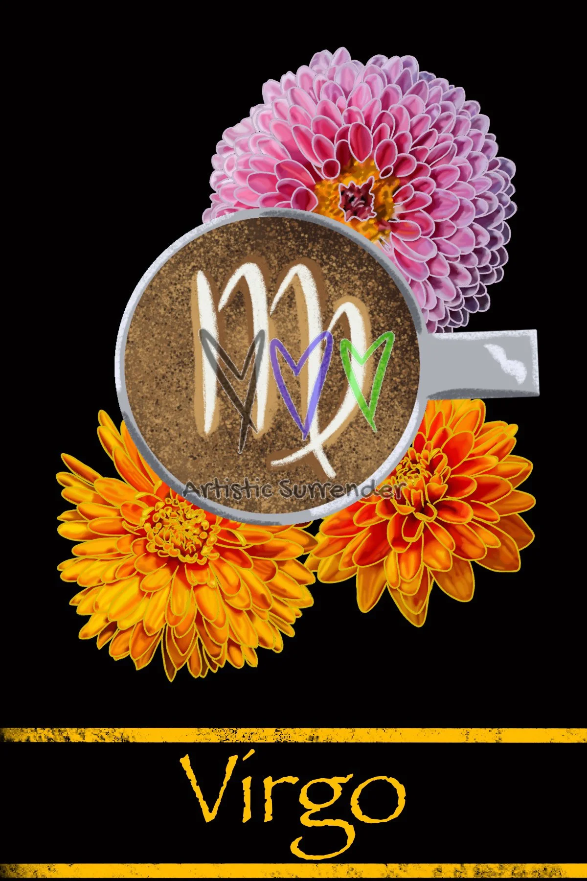 Virgo Astrology Latte Art | Zodiac Digital Download