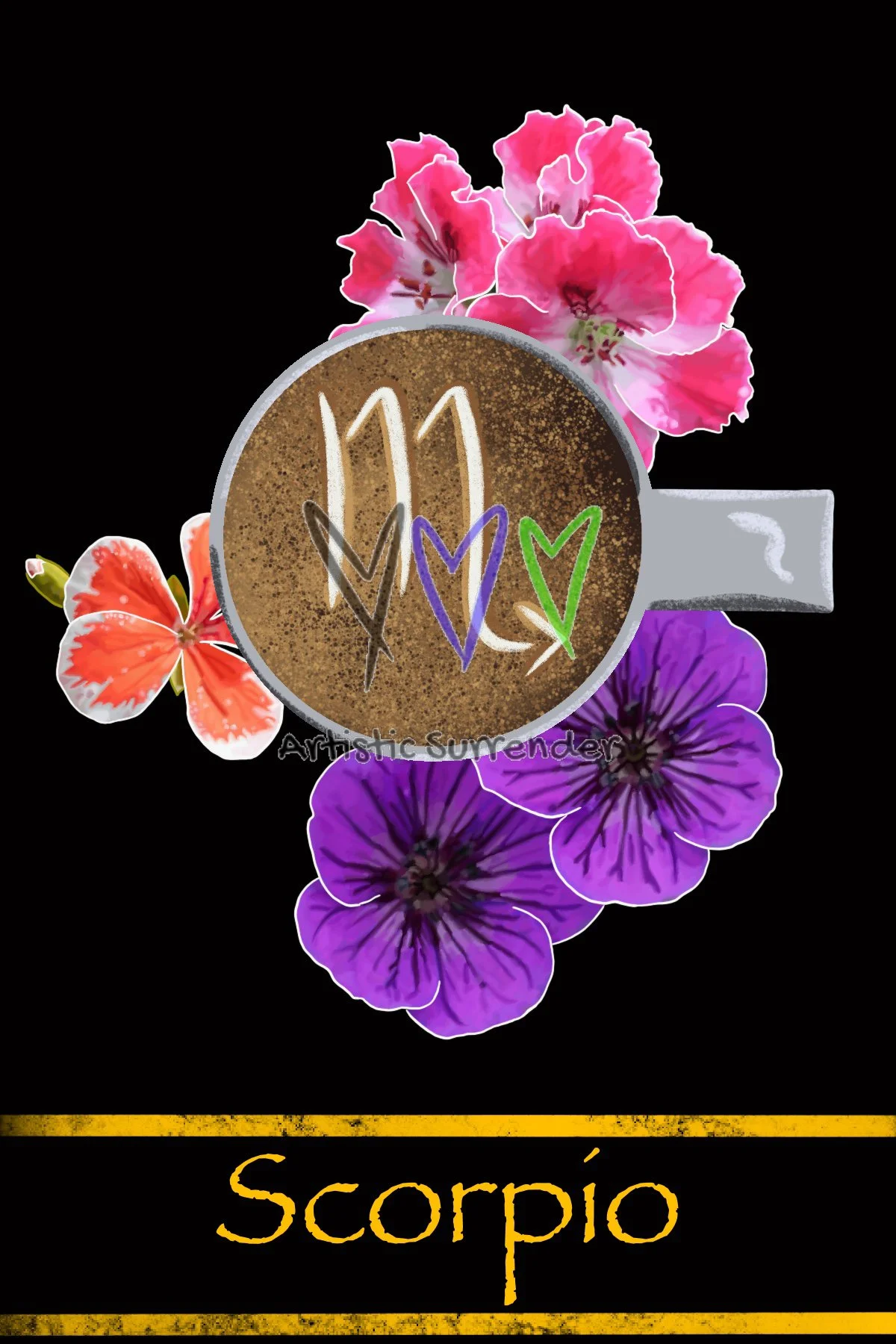 Scorpio Astrology Latte Art | Zodiac Digital Download