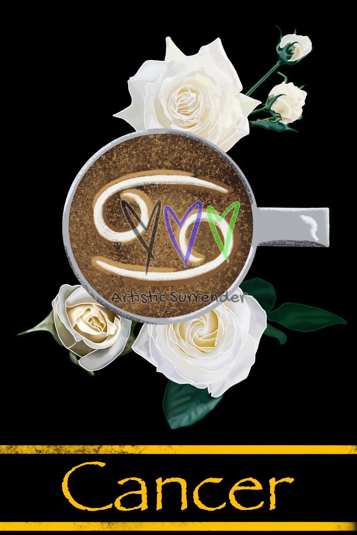 Cancer Astrology Latte Art | Zodiac Digital Download