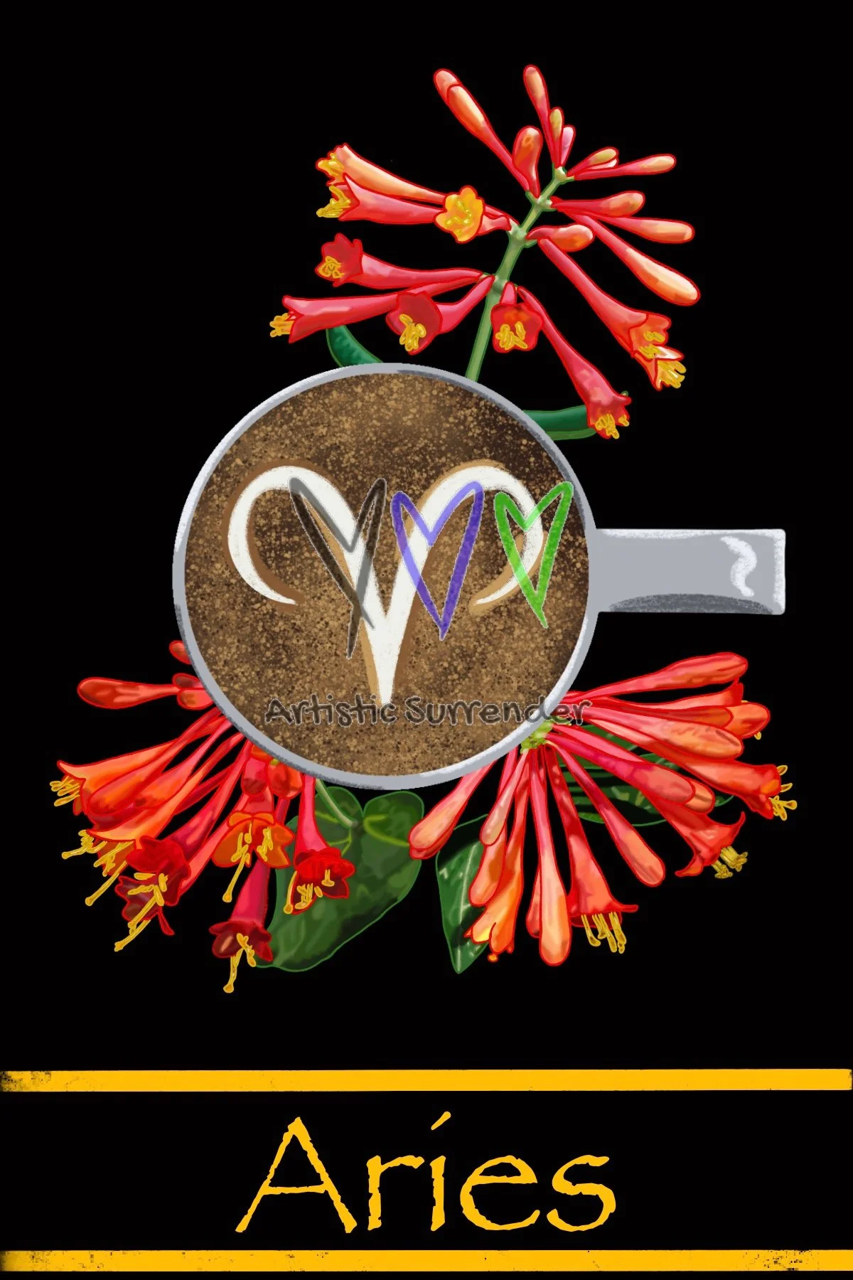 Aries Astrology Latte Art | Zodiac Digital Download