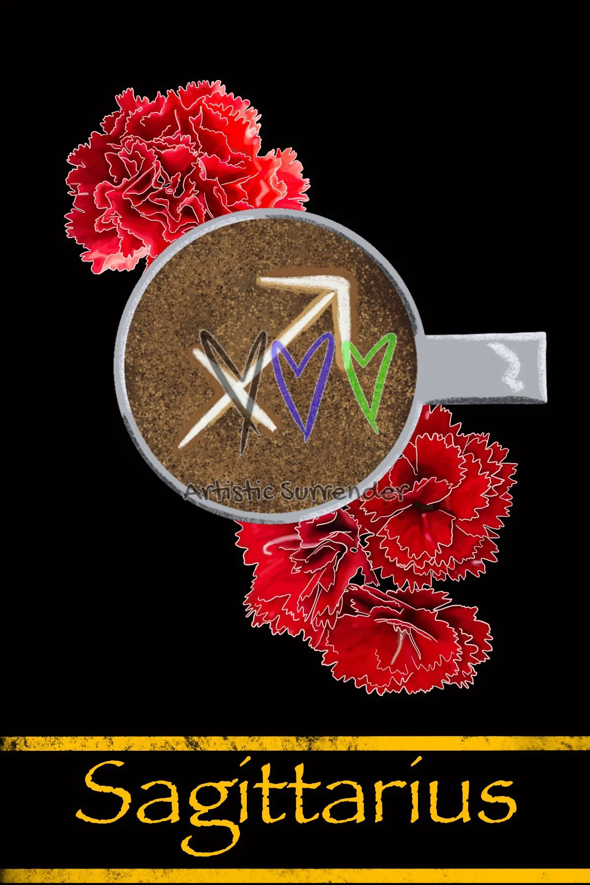 Sagittarius Astrology Latte Art | Zodiac Digital Download