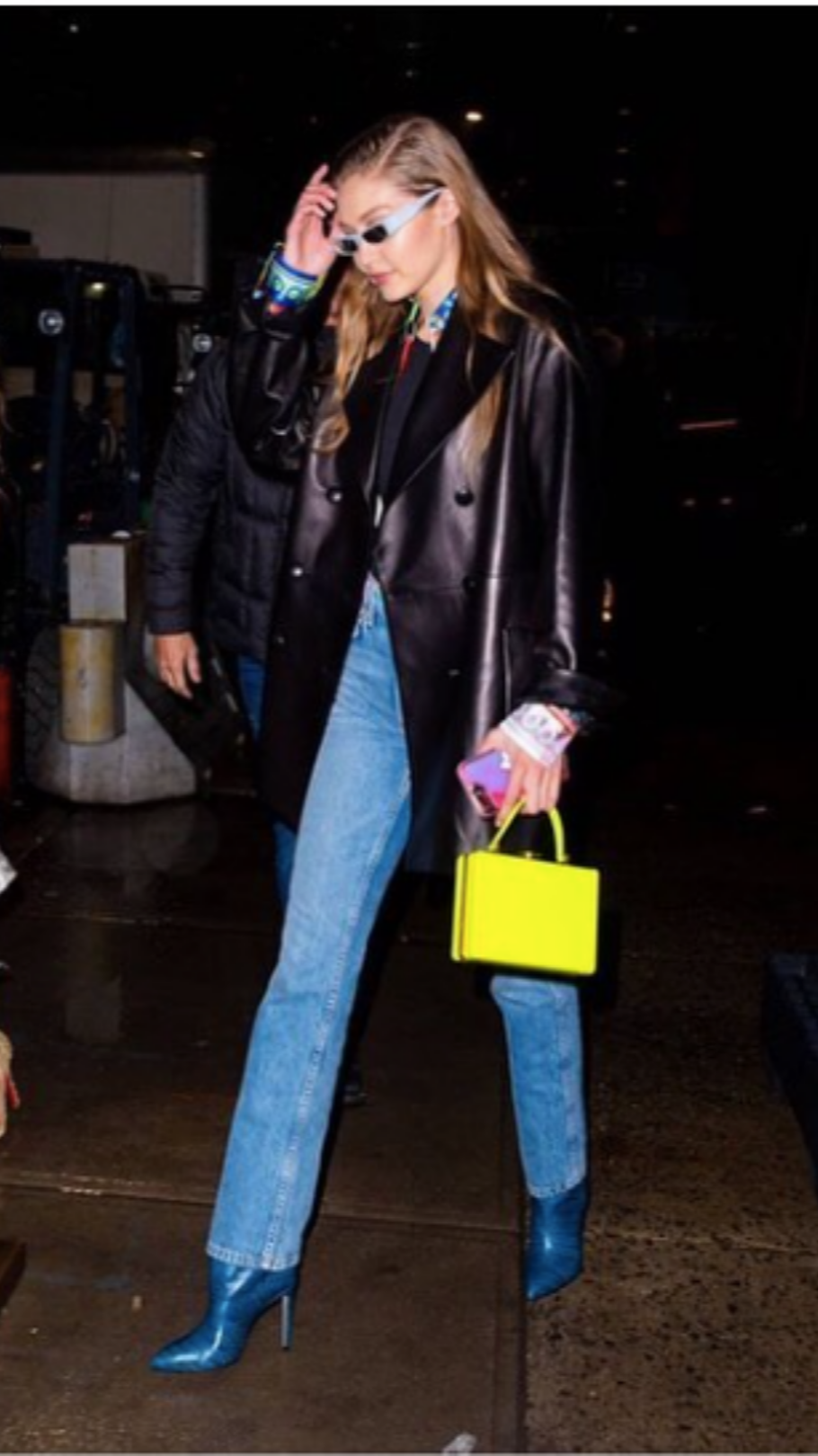 Paris Texas blue boots worn by Gigi Haddid.