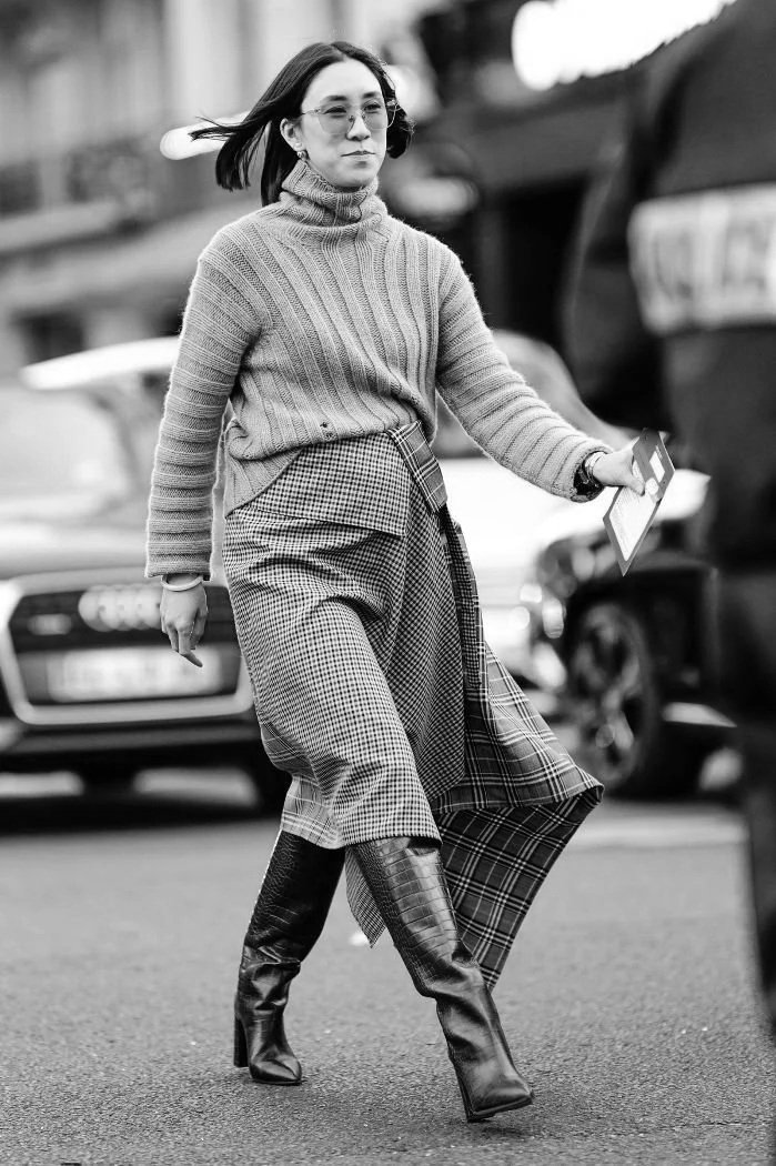 Eva Chen street style featuring Paris Texas footwear