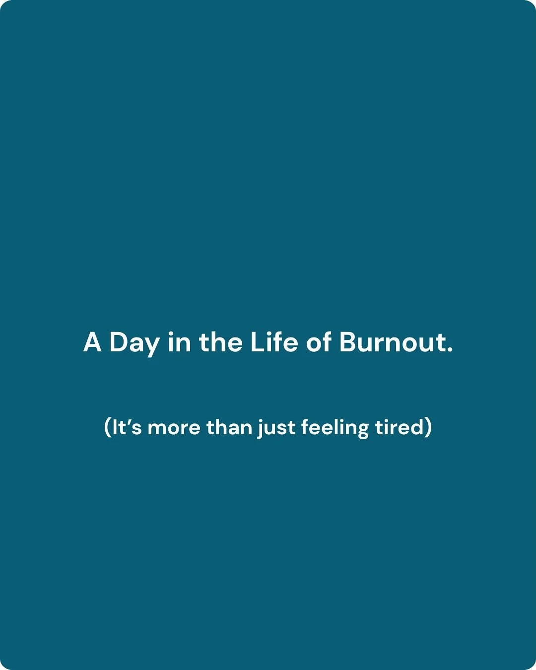 Burnout is more than just feeling tired.

It can look like:
☀️ Pushing through even when your body says stop
💤 Wanting rest, but finding it uncomfortable
🌫 Feeling like something is missing, even when life looks &ldquo;fine&rdquo;
💔 Compassion for