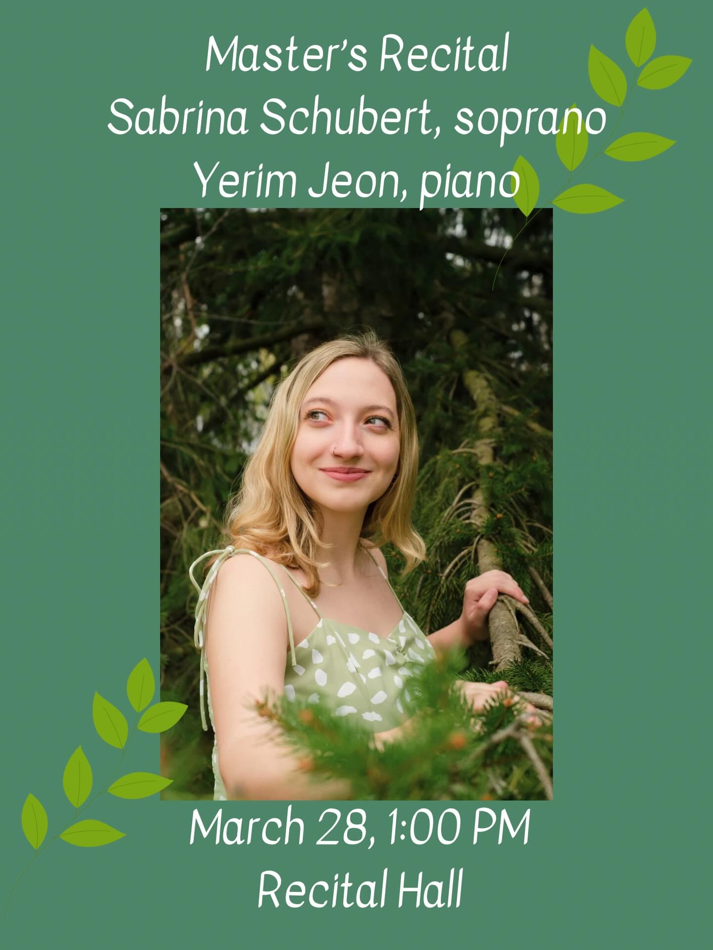 I&rsquo;m excited to announce that my first Master&rsquo;s recital is less than two weeks away!!! I will be singing works by Schubert, Faure, Rachmaninoff, Ernest Charles and Donizetti. I hope to see you there 🎶🎶 Livestream link in my bio :)