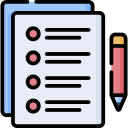 Checklist or to-do list with multiple items, some marked as completed, on a clipboard or paper.