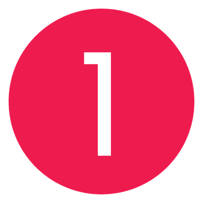 A red circular badge with a white number one in the center.