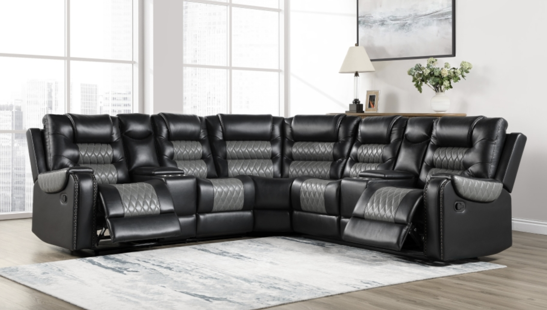 RECLINING SOFA W/DROP DOWN TABLE $1799