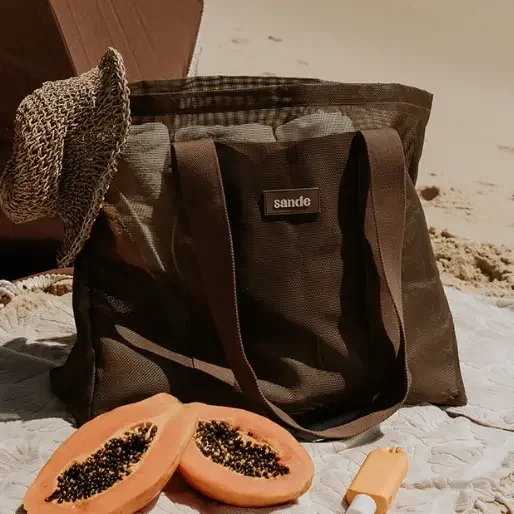 Beach Hauler™ - Mini Mesh Beach Bag – Espresso