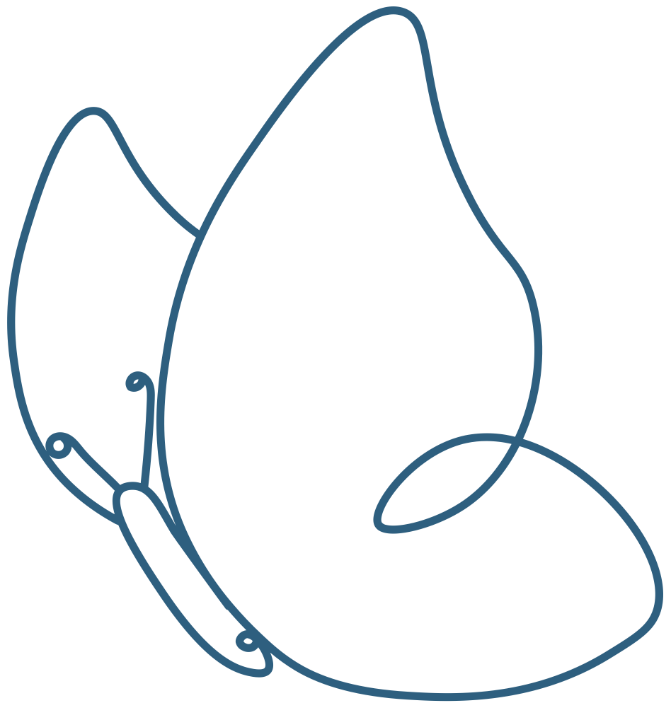 Line drawing of a coffee mug with steam rising from it.