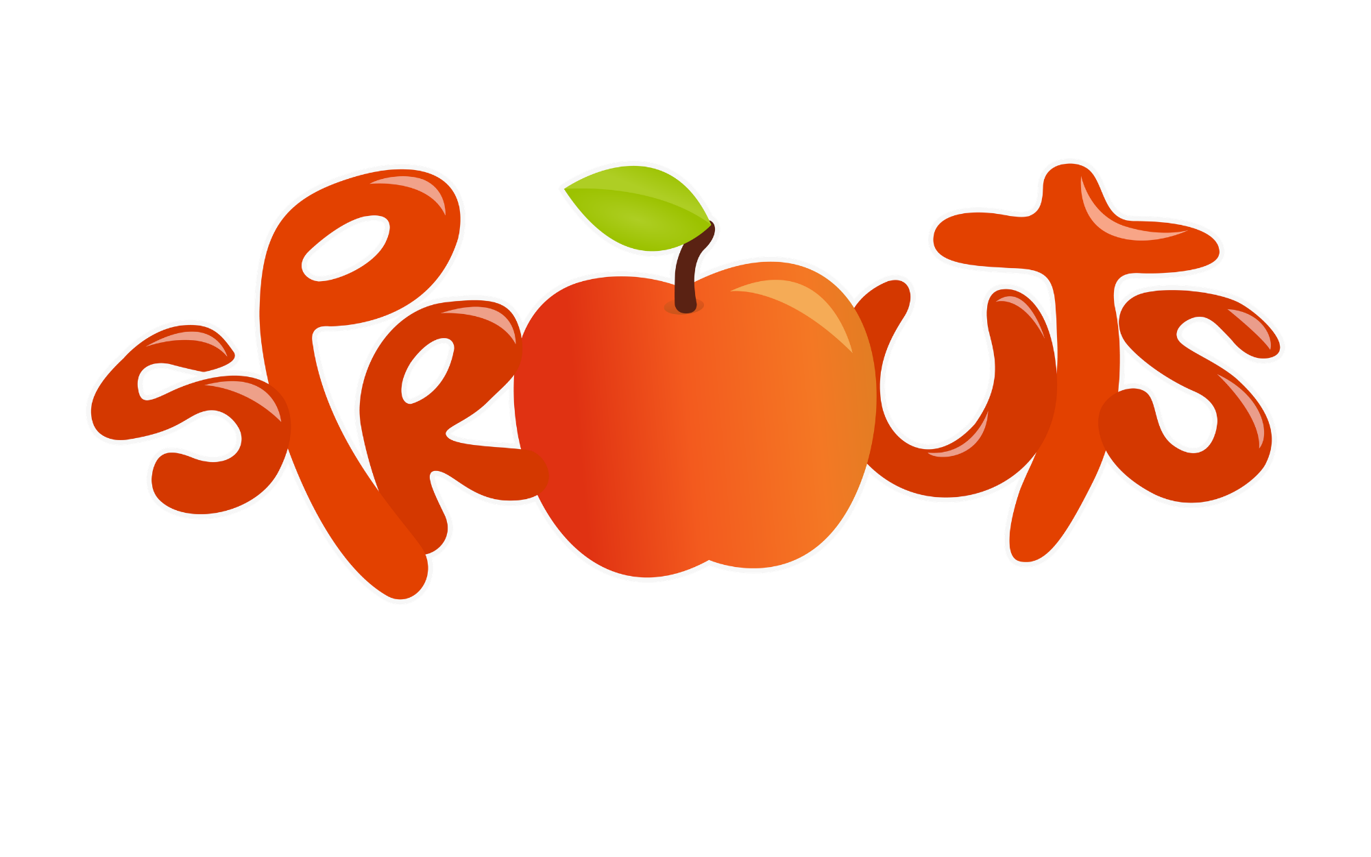Text says 'Scoop' with an orange-colored fruit with a green leaf in the middle.