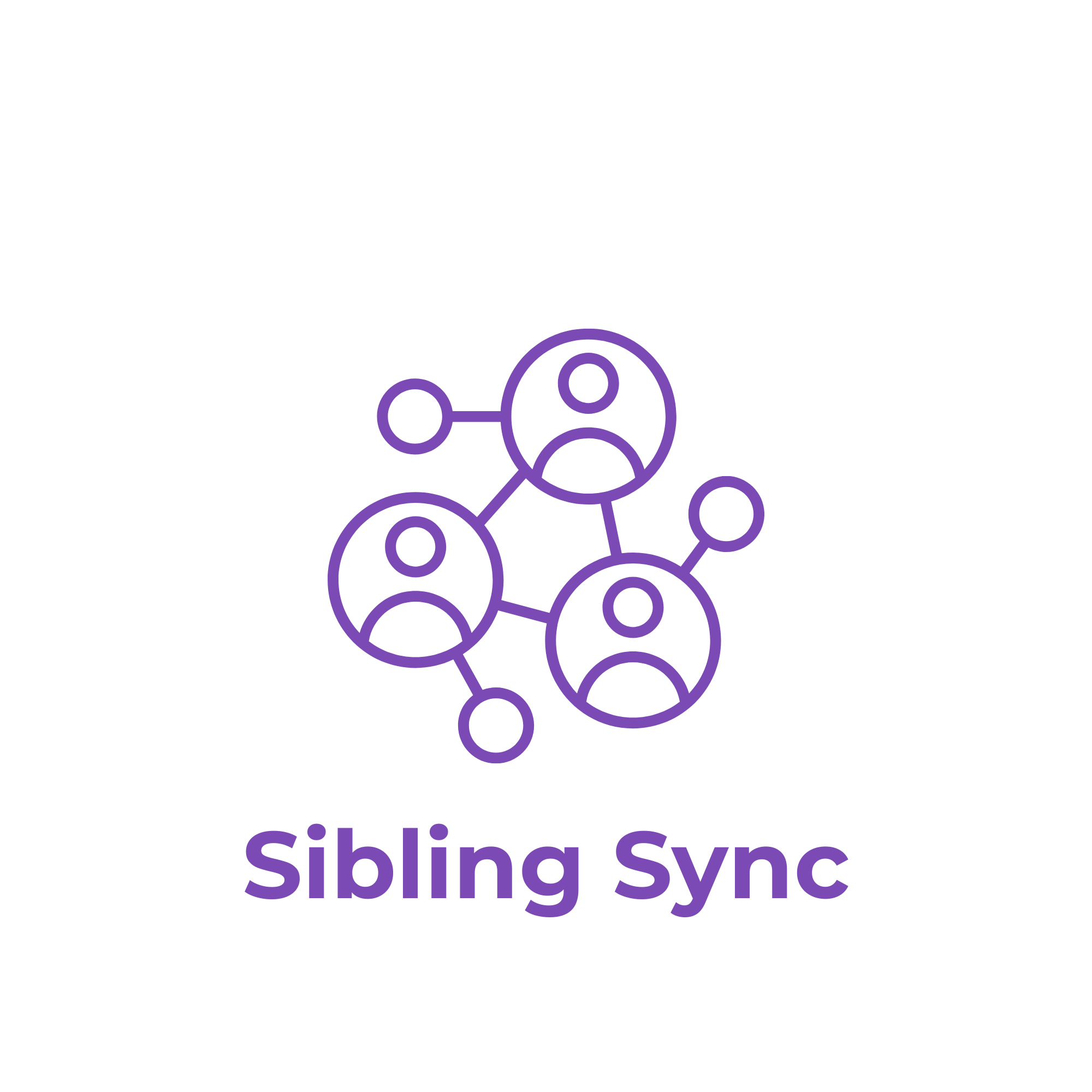 Sibling Sync icon indicating that TwixTalk enables authorized siblings and users to share information