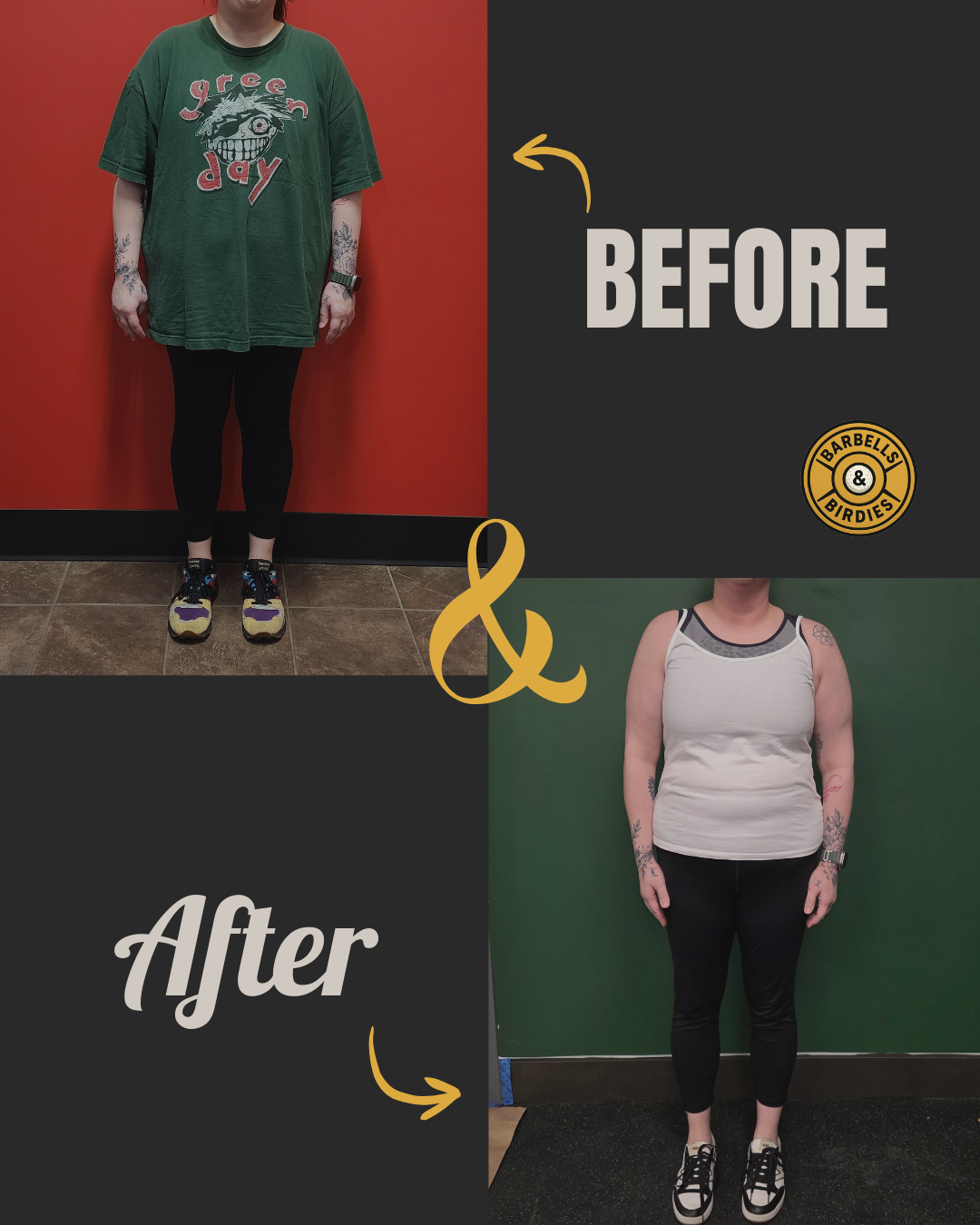 Barbells & Birdies member before and after photos