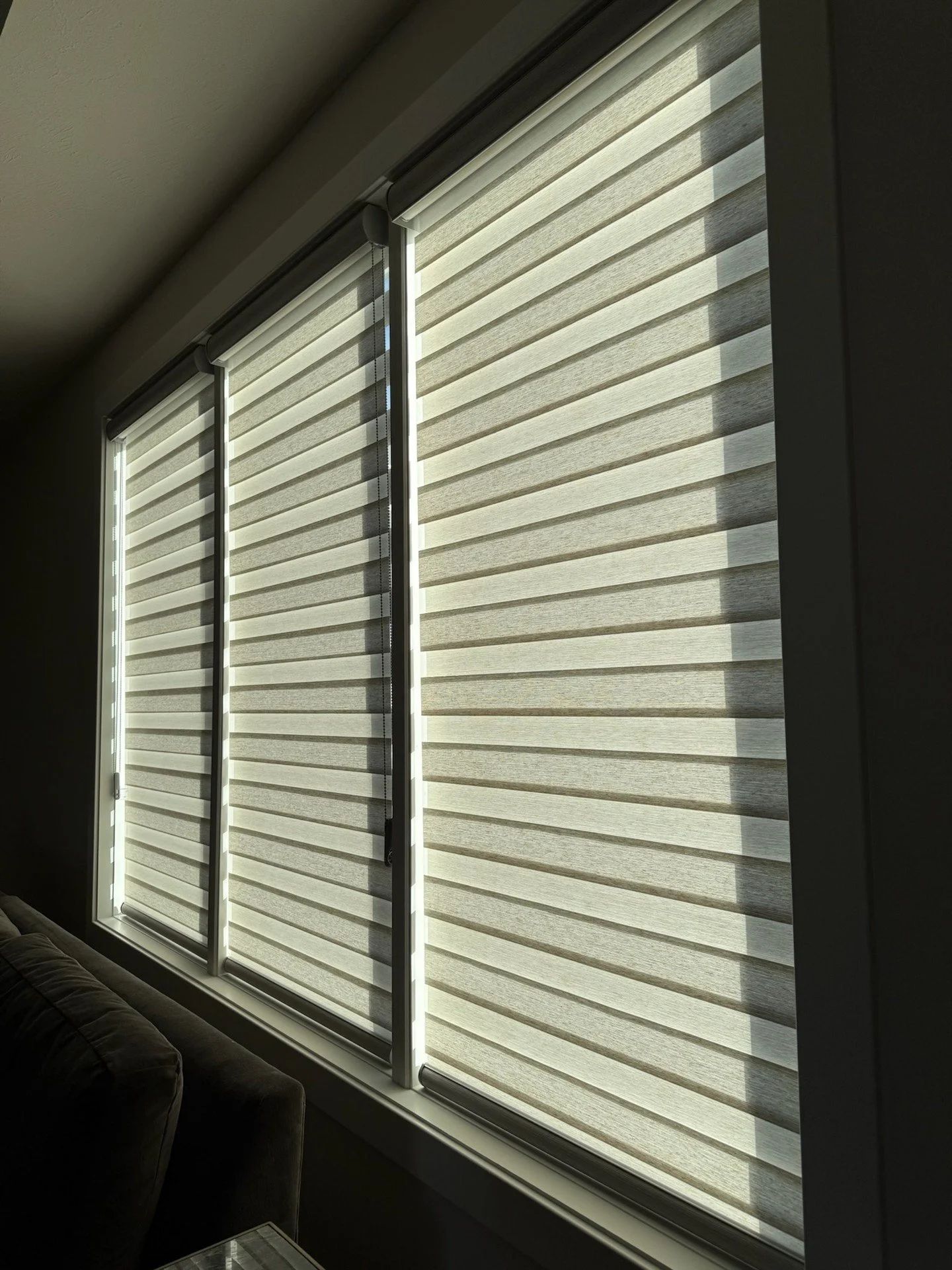 The perfect balance of privacy and natural light ✨
ㅤ
There is something so satisfying about the clean, crisp lines of dual shades (also known as zebra shades!). They give you the view and the sunshine when you want it, and instant privacy when you do
