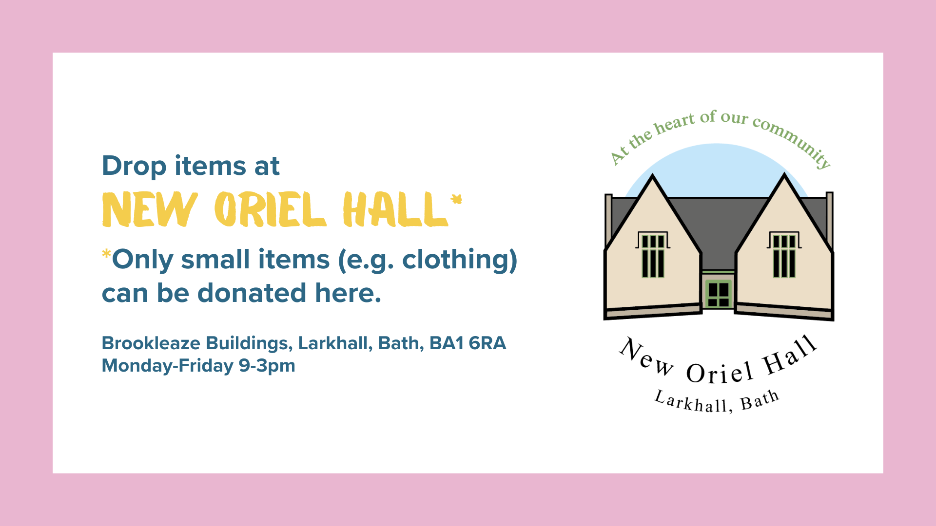 The Nest Project, New Oriel Hall, Larkhall