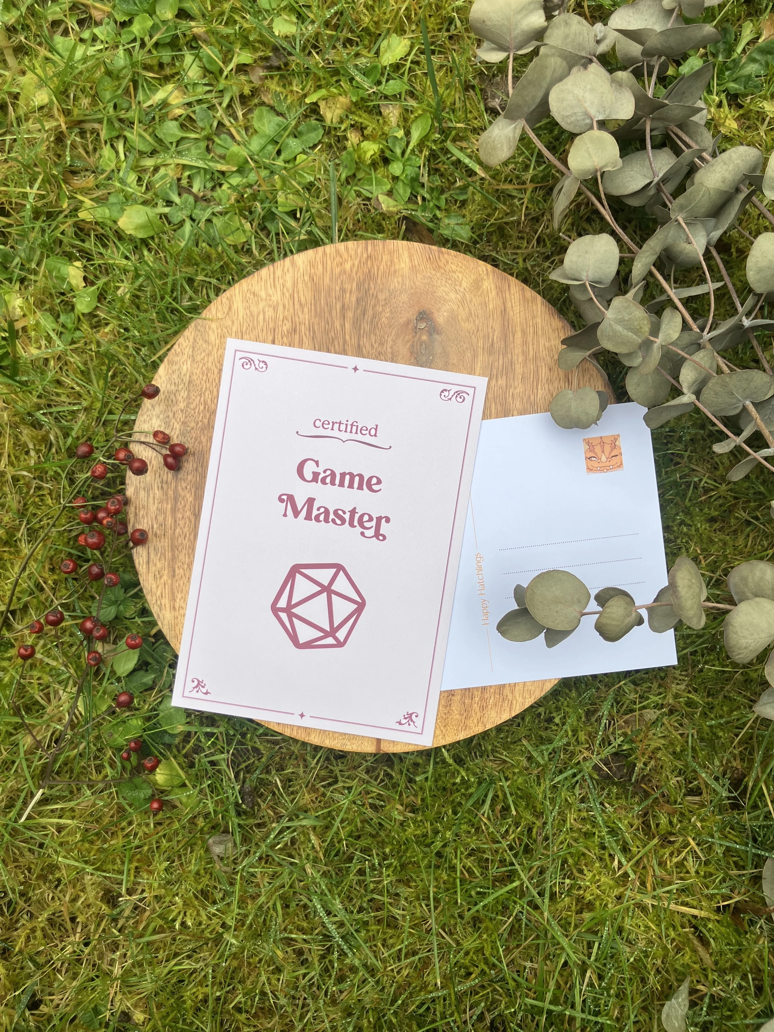certified Game Master / TTRPG Player ◆ postcard