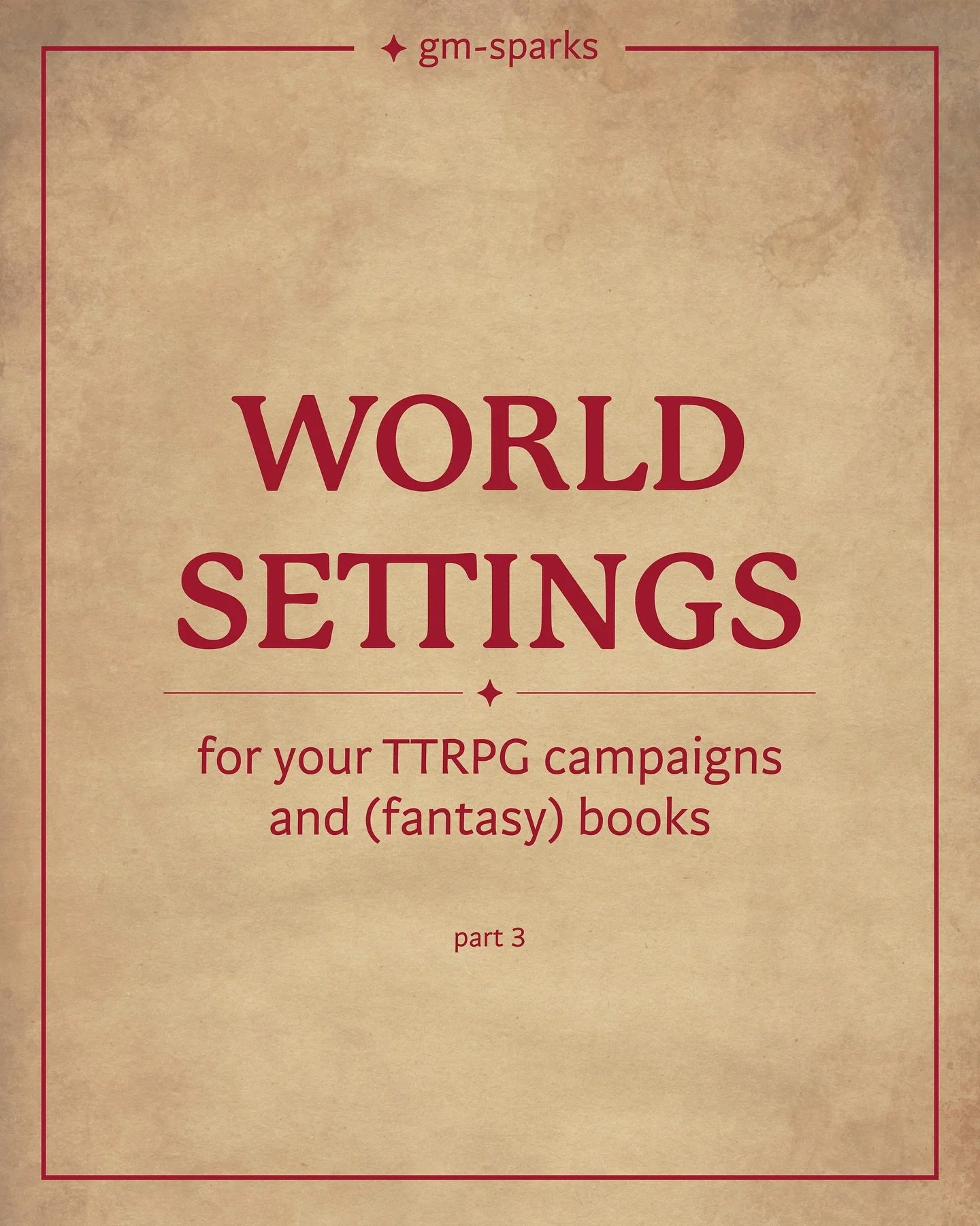 🔸 Here are 5 different world settings for your next D&amp;D / TTRPG campaign or (fantasy) book!

We also added some suggestions what to possibly include in each setting 🔍 

 ◆ Ice Age or Frozen
 ◆ Cyberpunk
 ◆ Hell or Inferno
 ◆ Primal or Prehistor