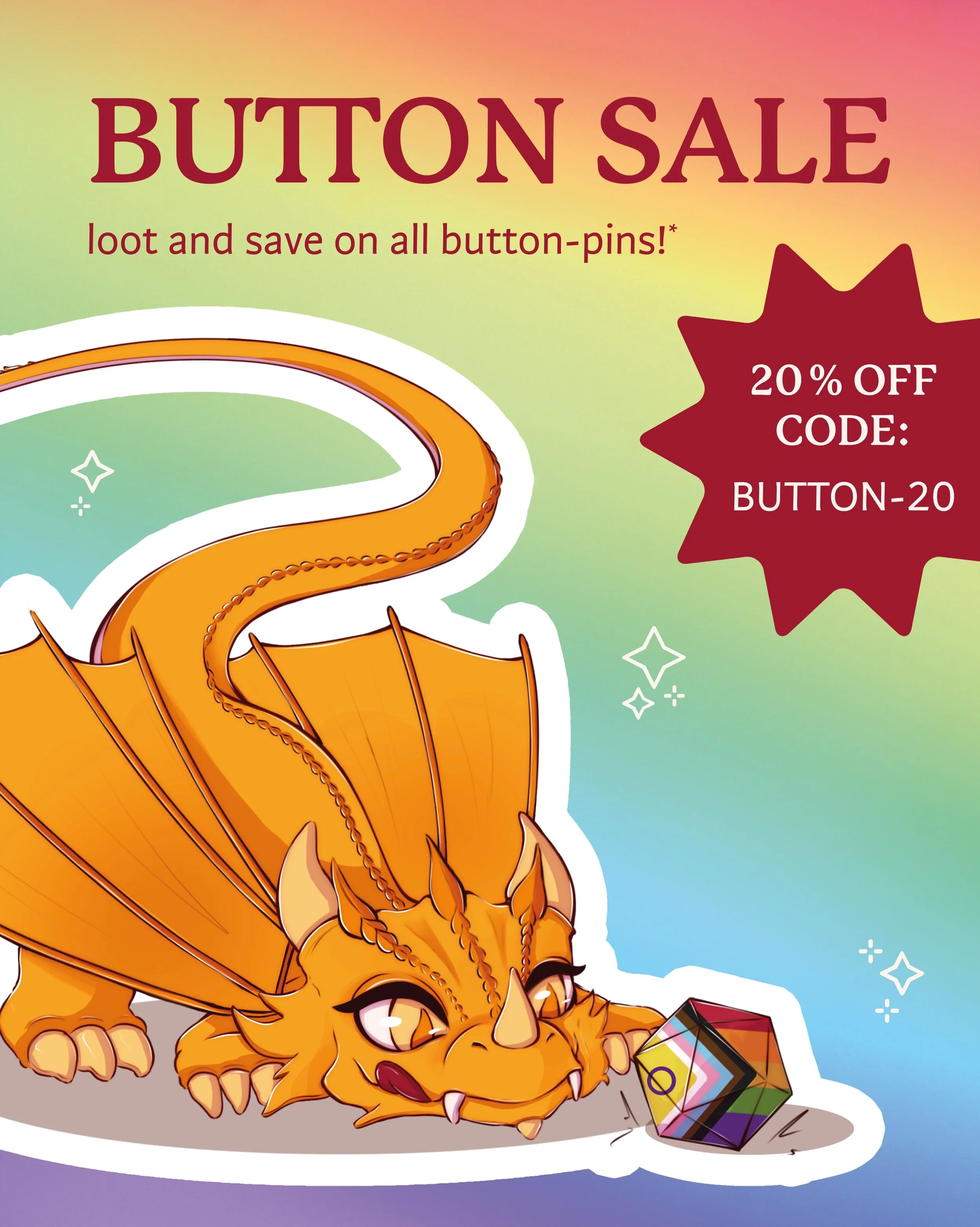🔸 What can you never have enough of? Correct, buttons!

Starting today, you can save 20% off all button-pins until the end of June* ✨
Another plus: we offer worldwide shipping and always add free loot to every order! 🧡 

They also make great gift i