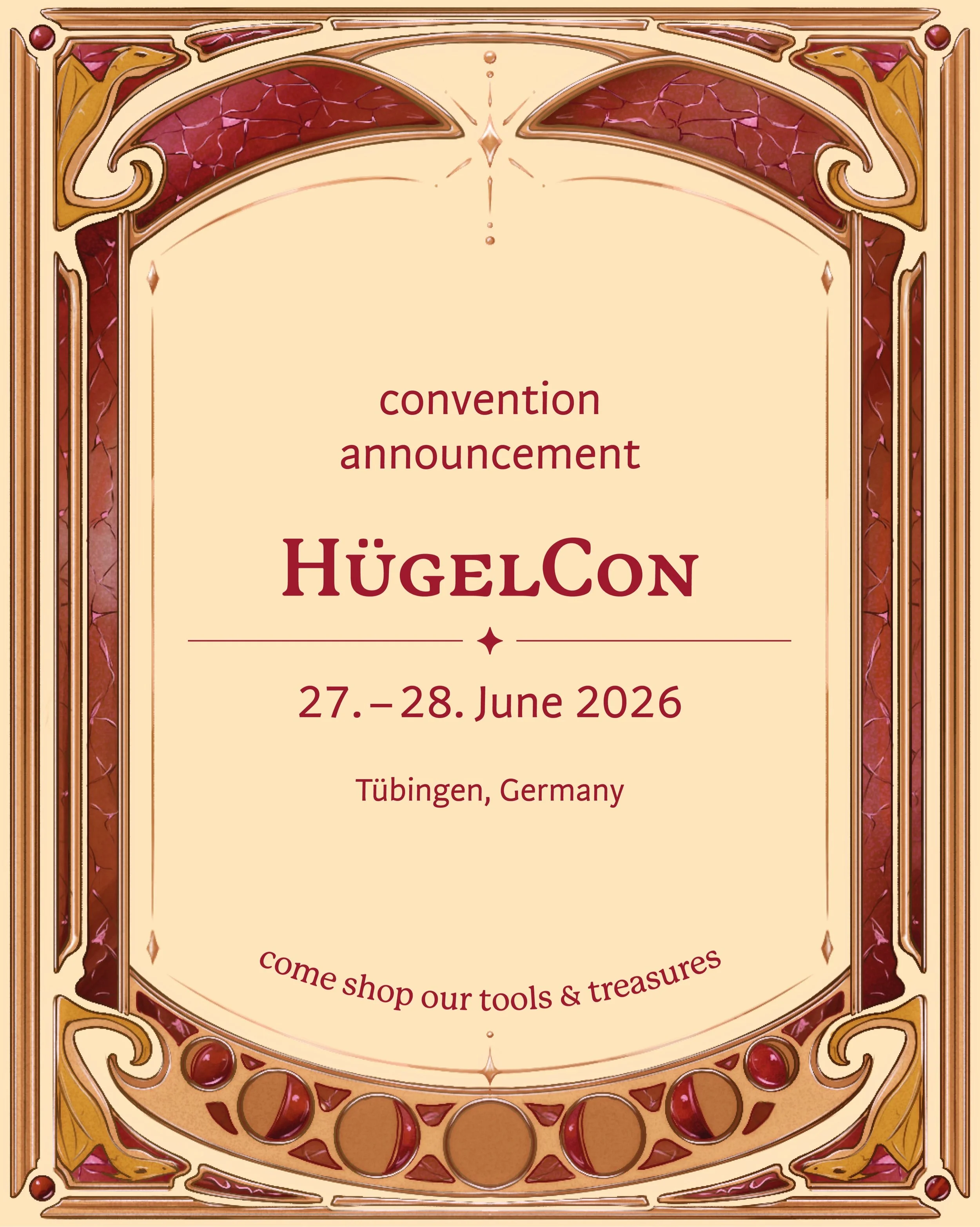 🔸Another weekend, another convention! We&rsquo;ll be at H&uuml;gelCon @huegelcon 
(27.-28. June 2026)

Despite the heat, we&rsquo;re bringing you magical tools for pen &amp; paper games, trinkets for fantasy lovers and unique treasures! ✨

#happyhat
