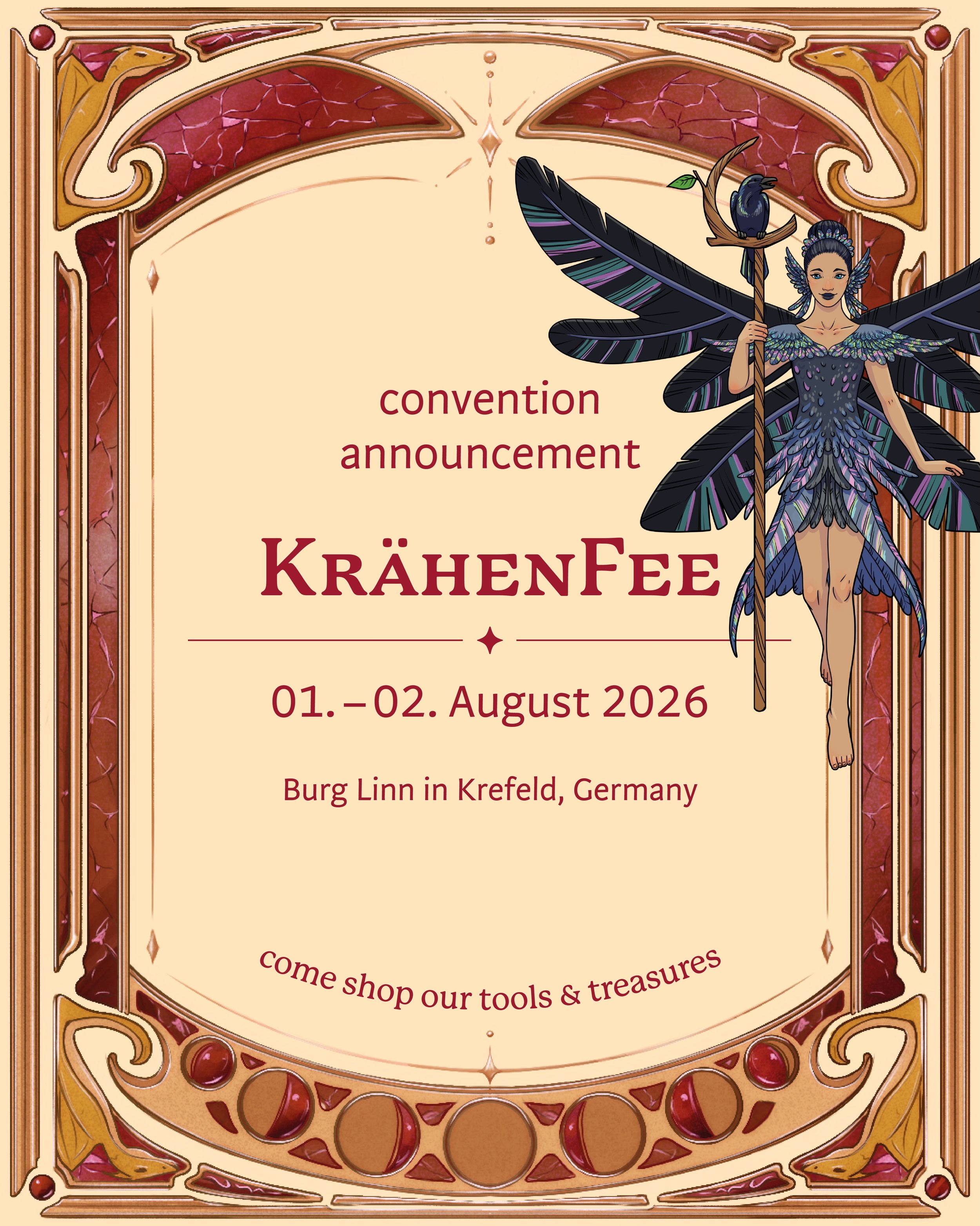 🔸We&rsquo;re super excited to be part of Kr&auml;henFee this year! @kraehenfee 
(01.-02. August 2026)

Find our magic shop tent at the outer bailey of Linn castle to discover handmade loot for pen &amp; paper games and fantasy lovers! ✨

PS: We&rsqu