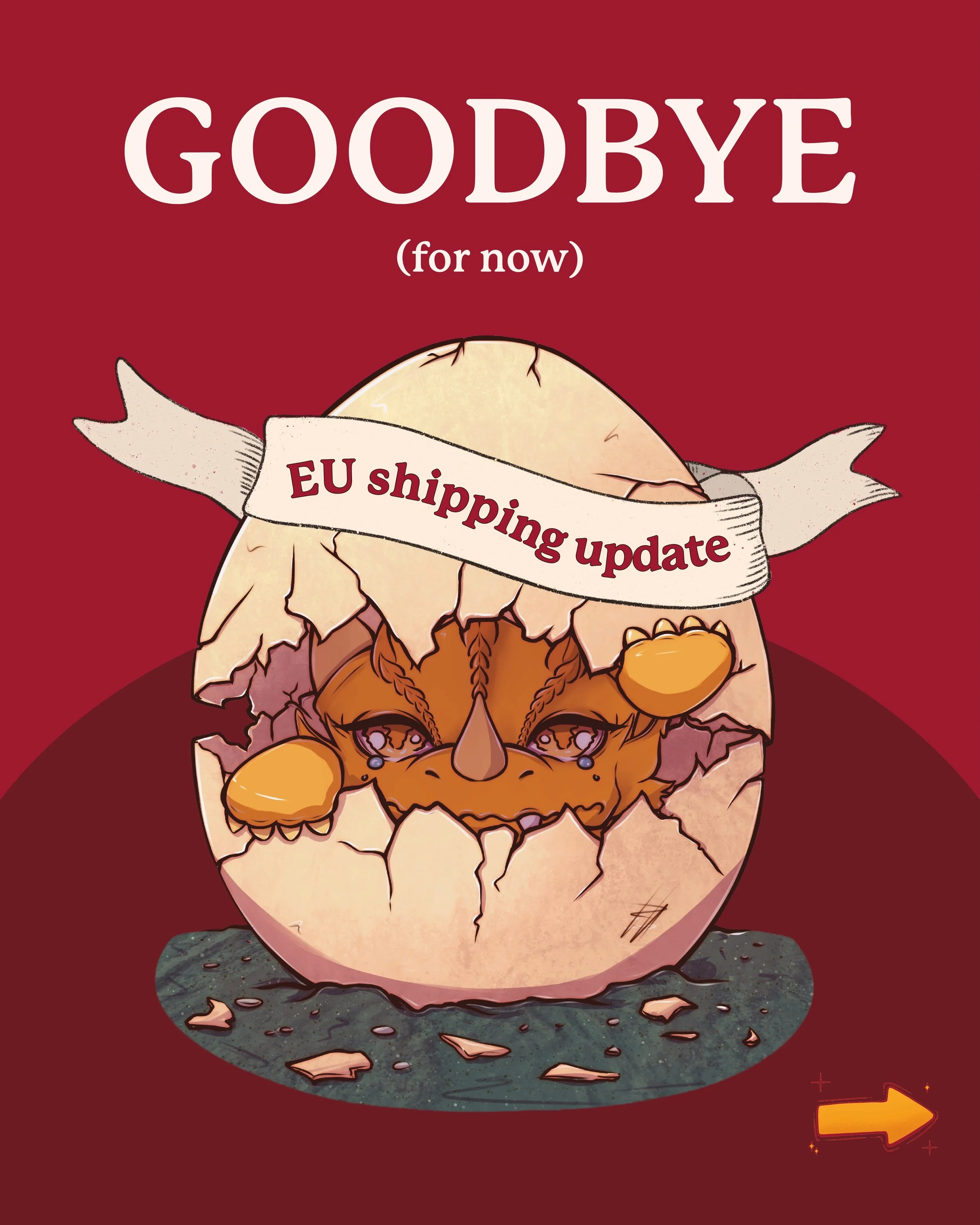 🔸we hate to say this...

as you may have already heard, due some new EU regulations (which affect so many fellow artists &amp; creators), from August 12, we&lsquo;ll not be able to ship to EU countries anymore (except for Germany).

✨ international 
