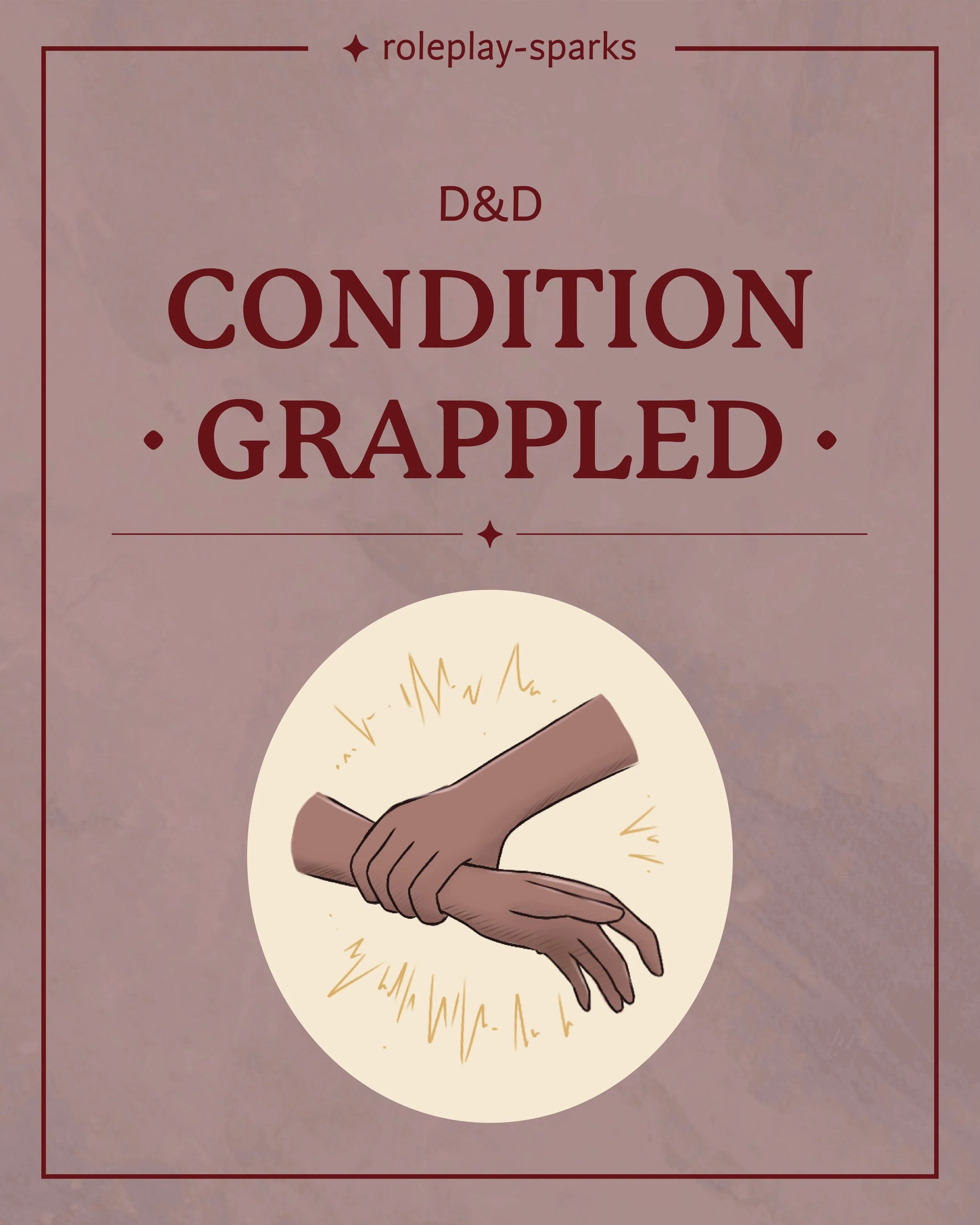 🔸 Roleplaying a grappled character in your D&amp;D session?

Learn how to describe the effects of the grappled condition (2014 rules) in Dungeons &amp; Dragons (and other TTRPGs) to make sessions more immersive and open up engaging roleplay interact
