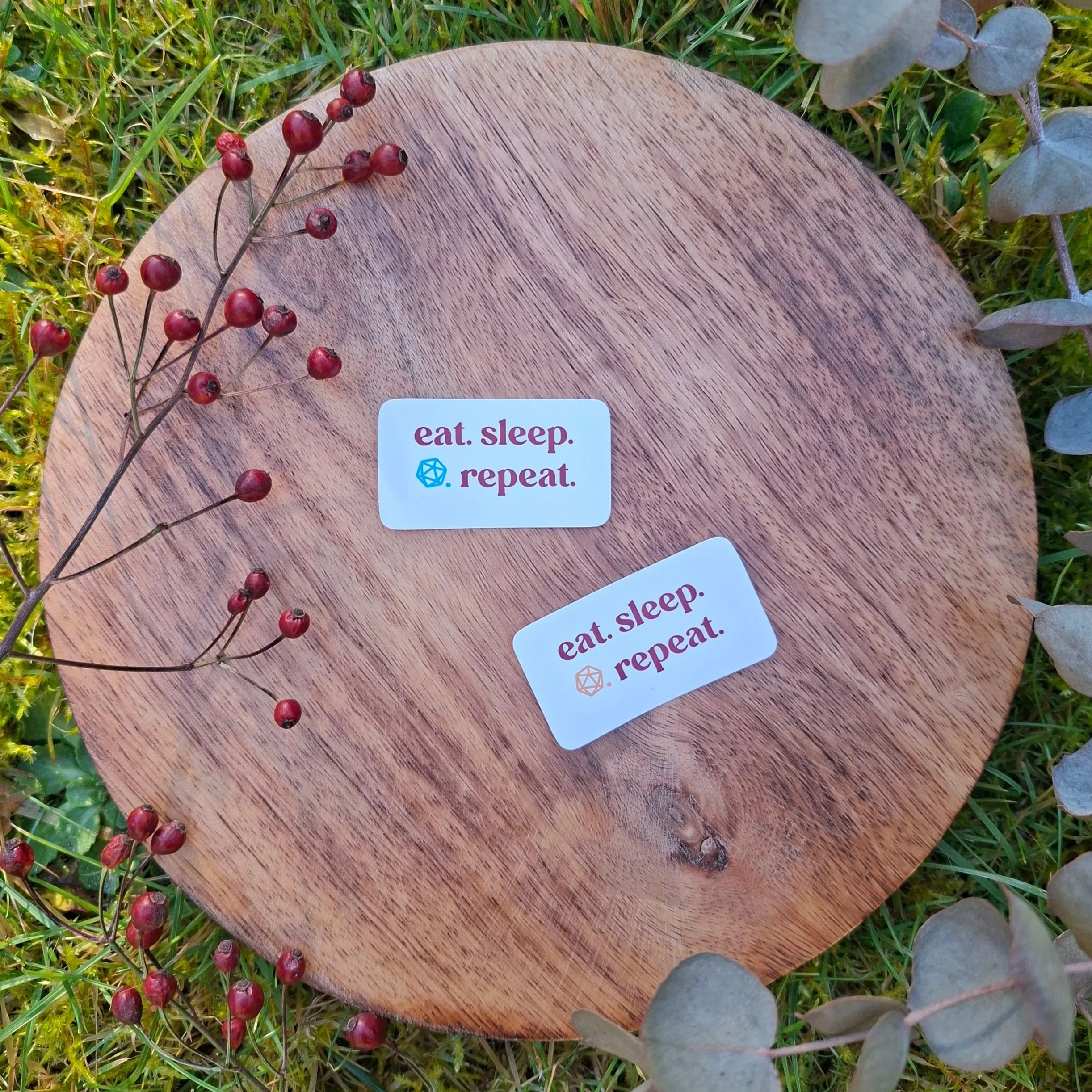 eat. sleep. roll dice. repeat. ◆ sticker