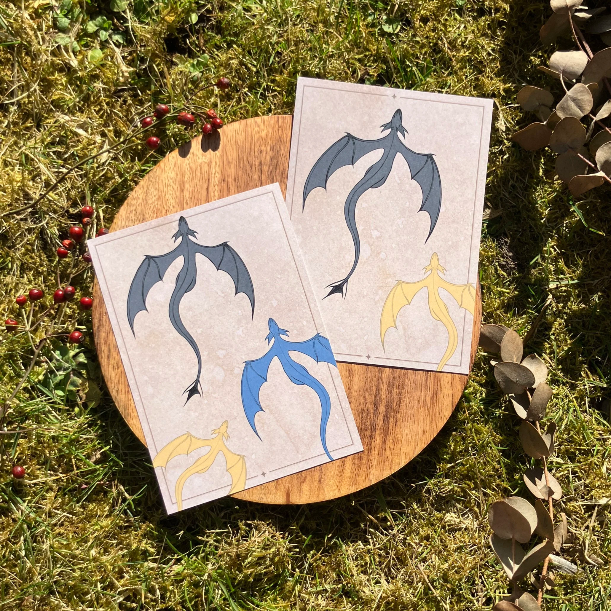 flying fantasy dragons ◆ postcard