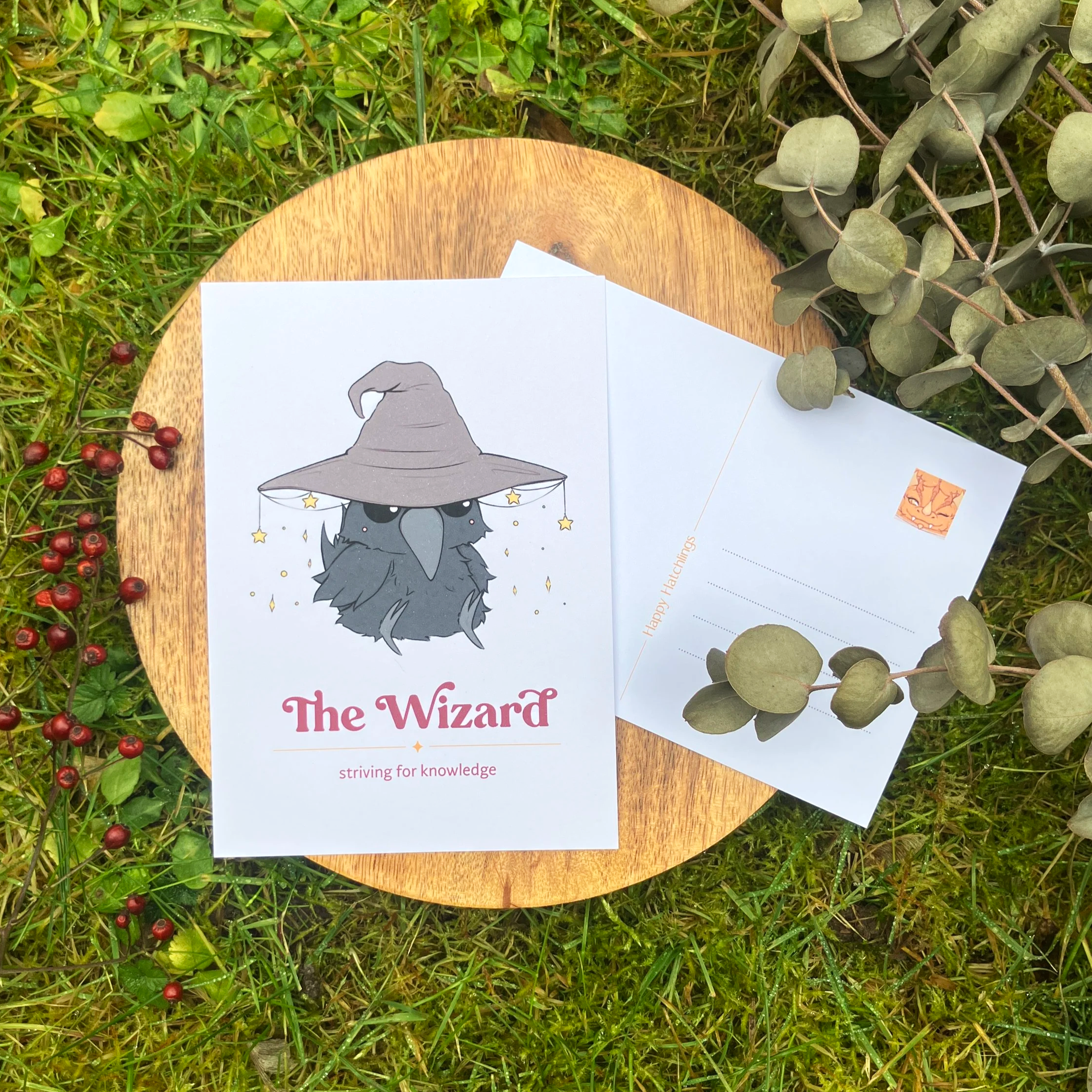 D&D class dorky animal companion, cute familiar ◆ postcard