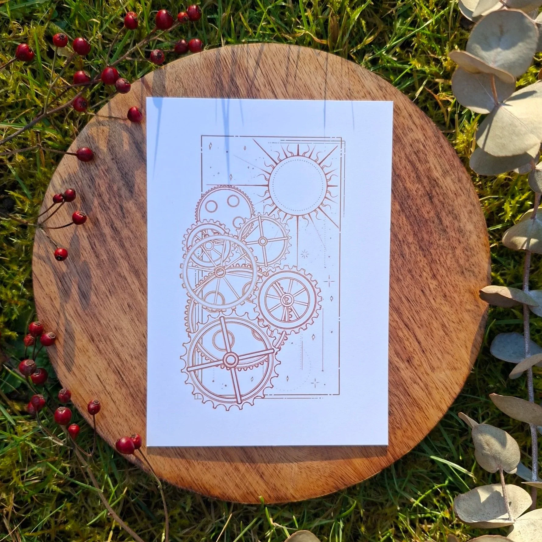 steampunk clockwork ◆ postcard