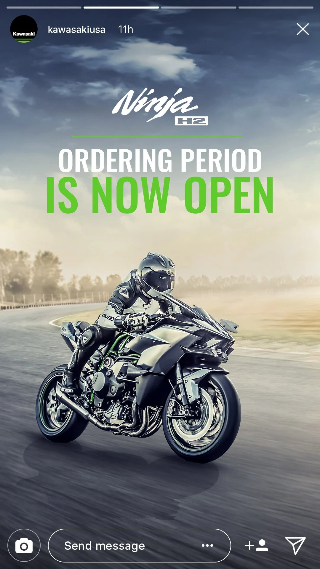 Instagram Story: Raw action image retouched and composed for social media 