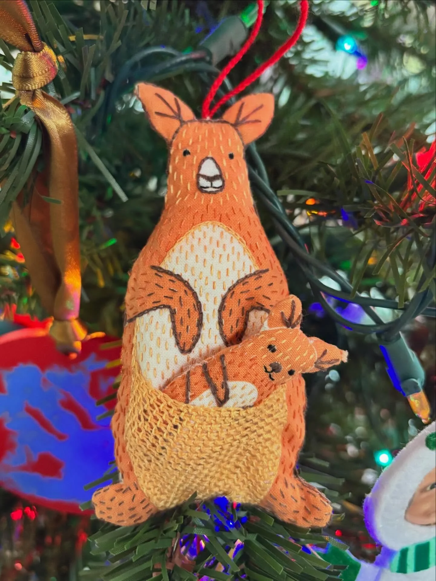 @kirikipress animal embroidery kits made into ornaments