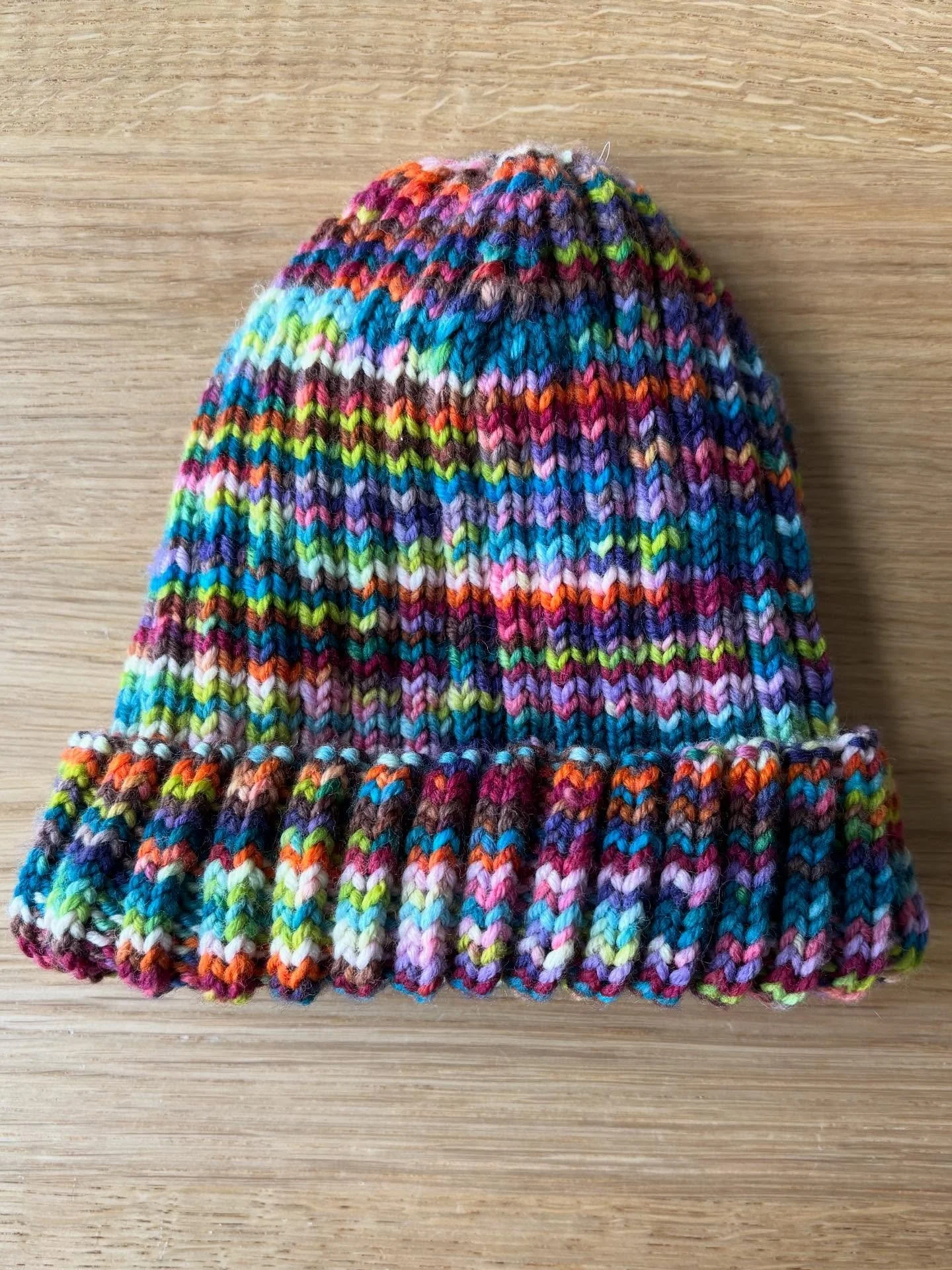@langyarns_official Wool Addicts ribbed hat for Conrad, and various other hats made from scrap yarn