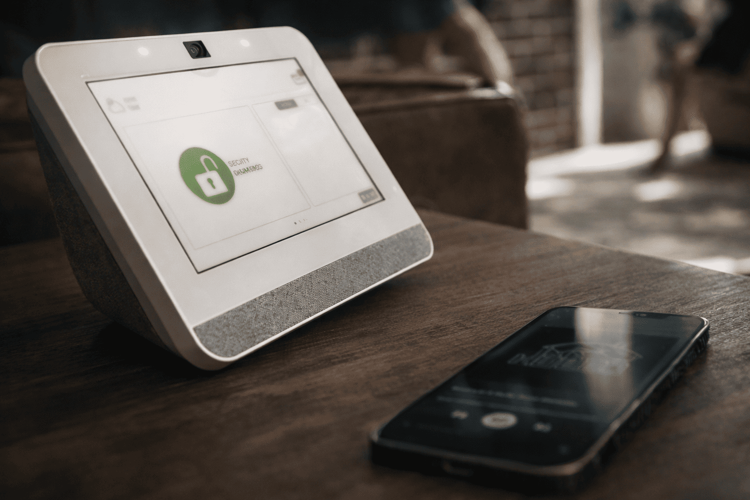 Qolsys smart security panel installed in NYC apartment with mobile access