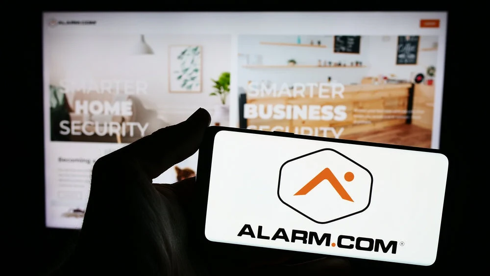 Alarm.com security platform used for smart alarm system installation and monitoring.